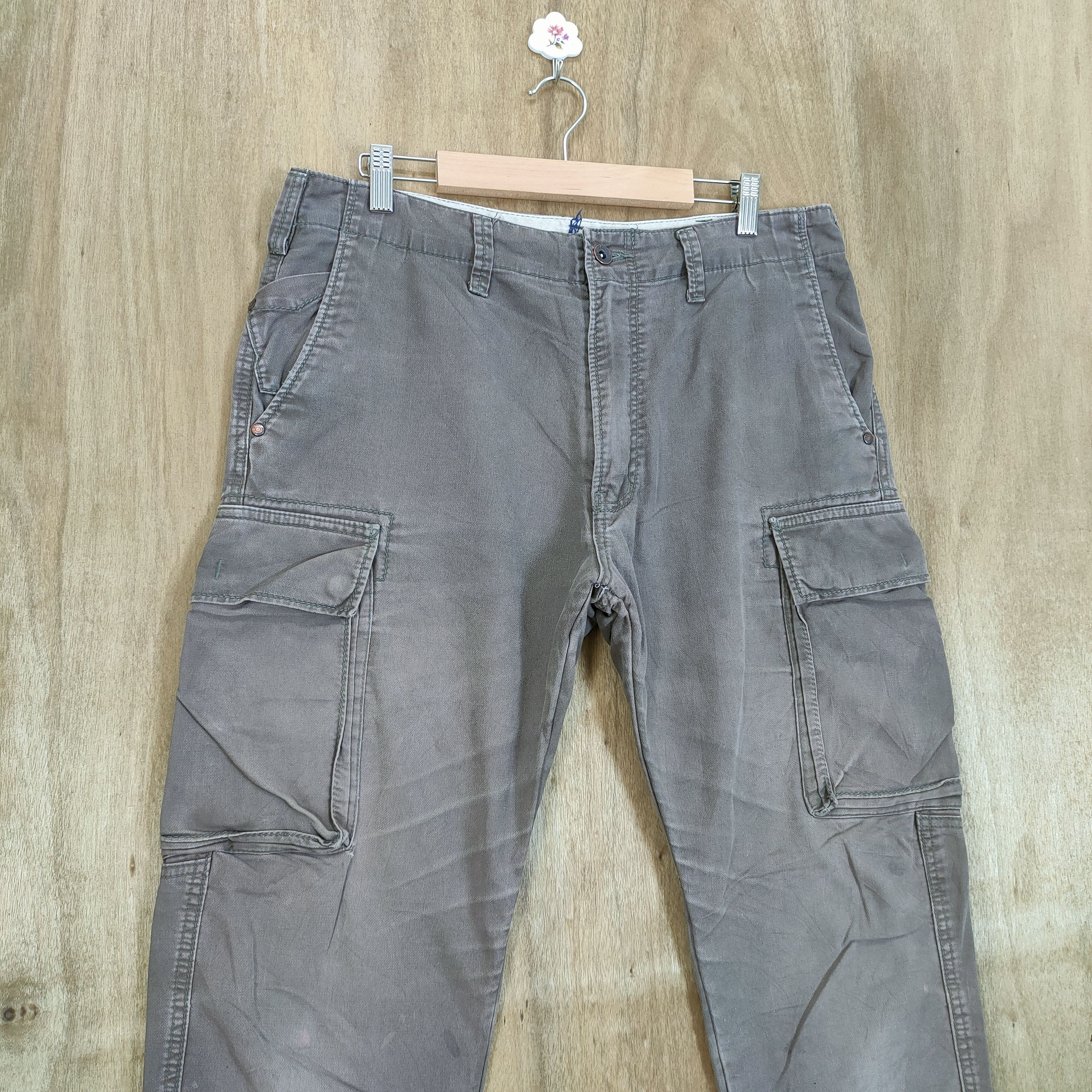 Japanese Brand EVENRIVER FADED WORKWEAR CARGO PANTS Size US 34 / EU 50 - 2 Thumbnail