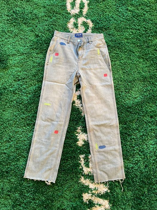 Ader Error Blue Denim Jeans with embroidery details Size US 30 / EU 46 - 1 Preview