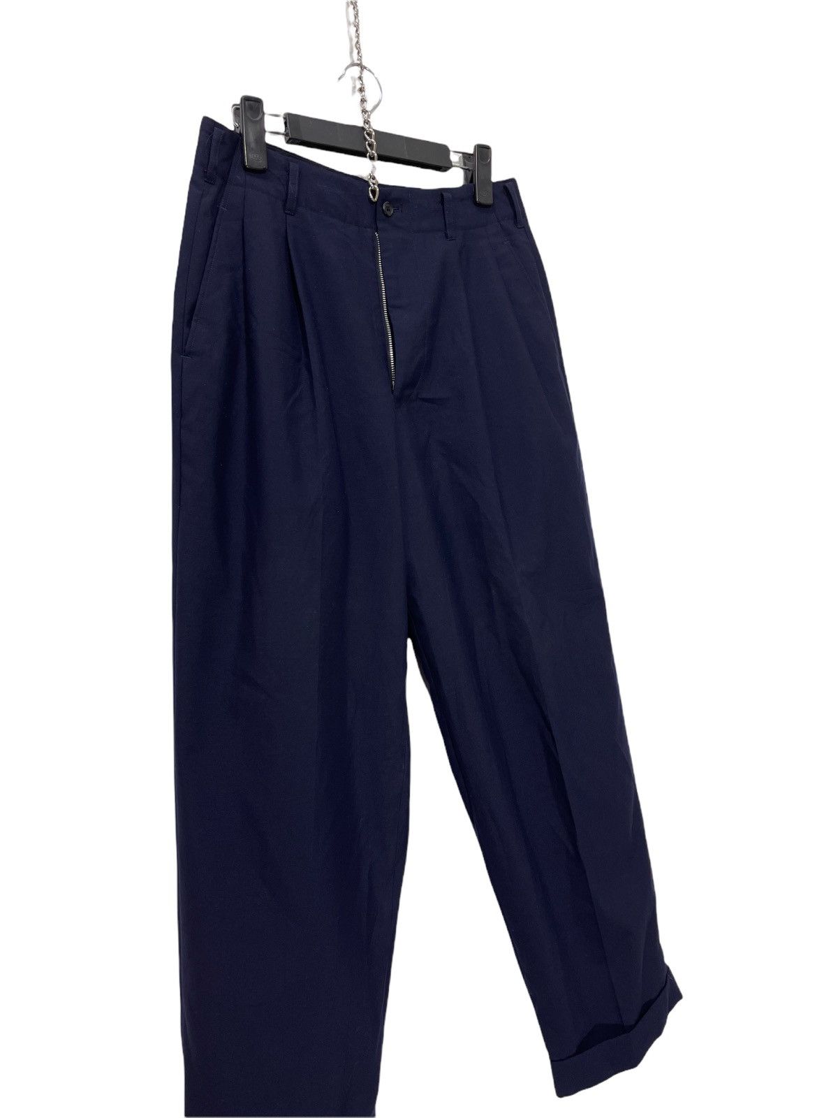 Yohji Yamamoto Yohji Yamamoto Wide Trouser for Central Railway Japan 32🟦 Size US 29 - 4 Thumbnail