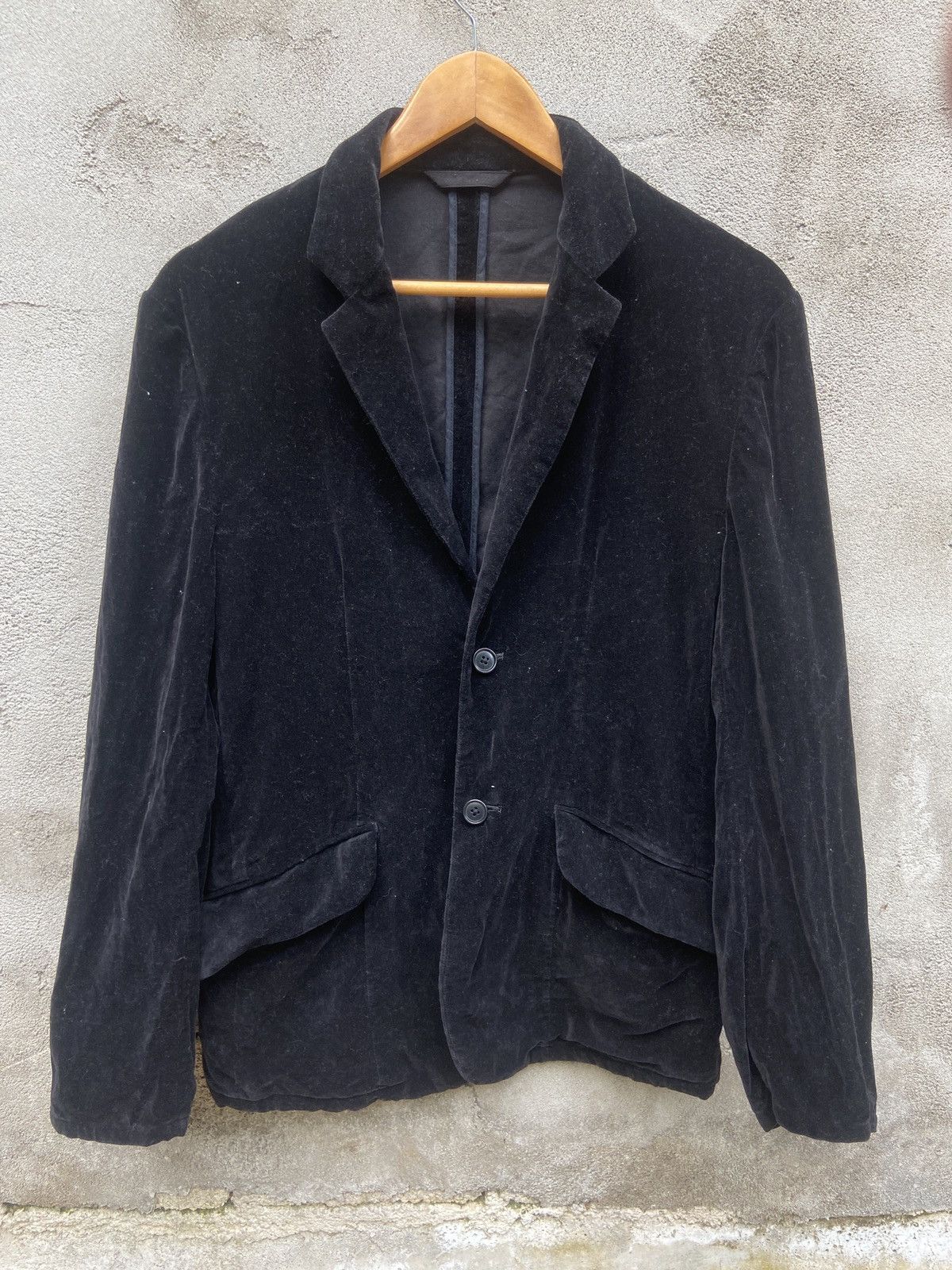 Beams Black Velvet Blazer Jacket