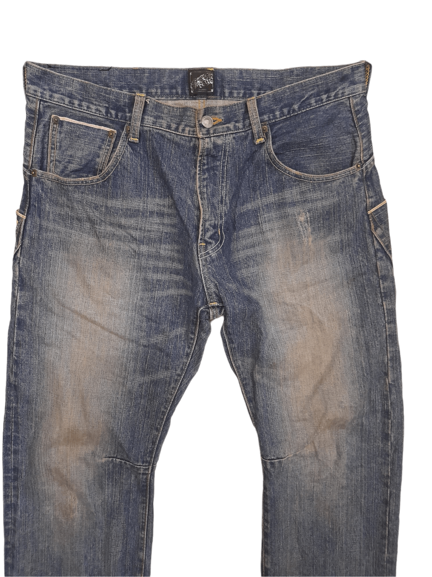 Japanese Brand Gland Edge Selvedge Distressed Denim Japan (E251) Size US 34 / EU 50 - 6 Thumbnail