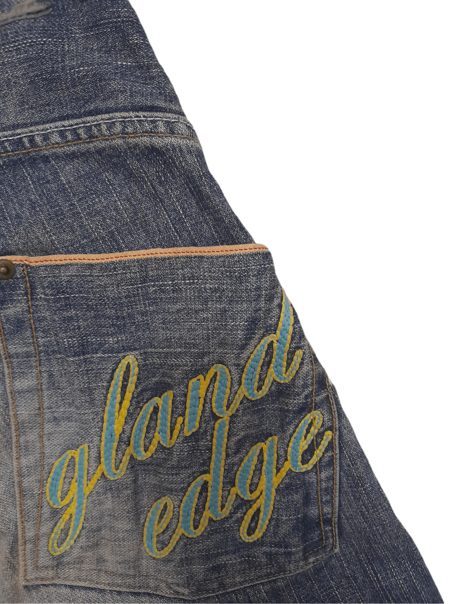 Japanese Brand Gland Edge Selvedge Distressed Denim Japan (E251) Size US 34 / EU 50 - 4 Thumbnail