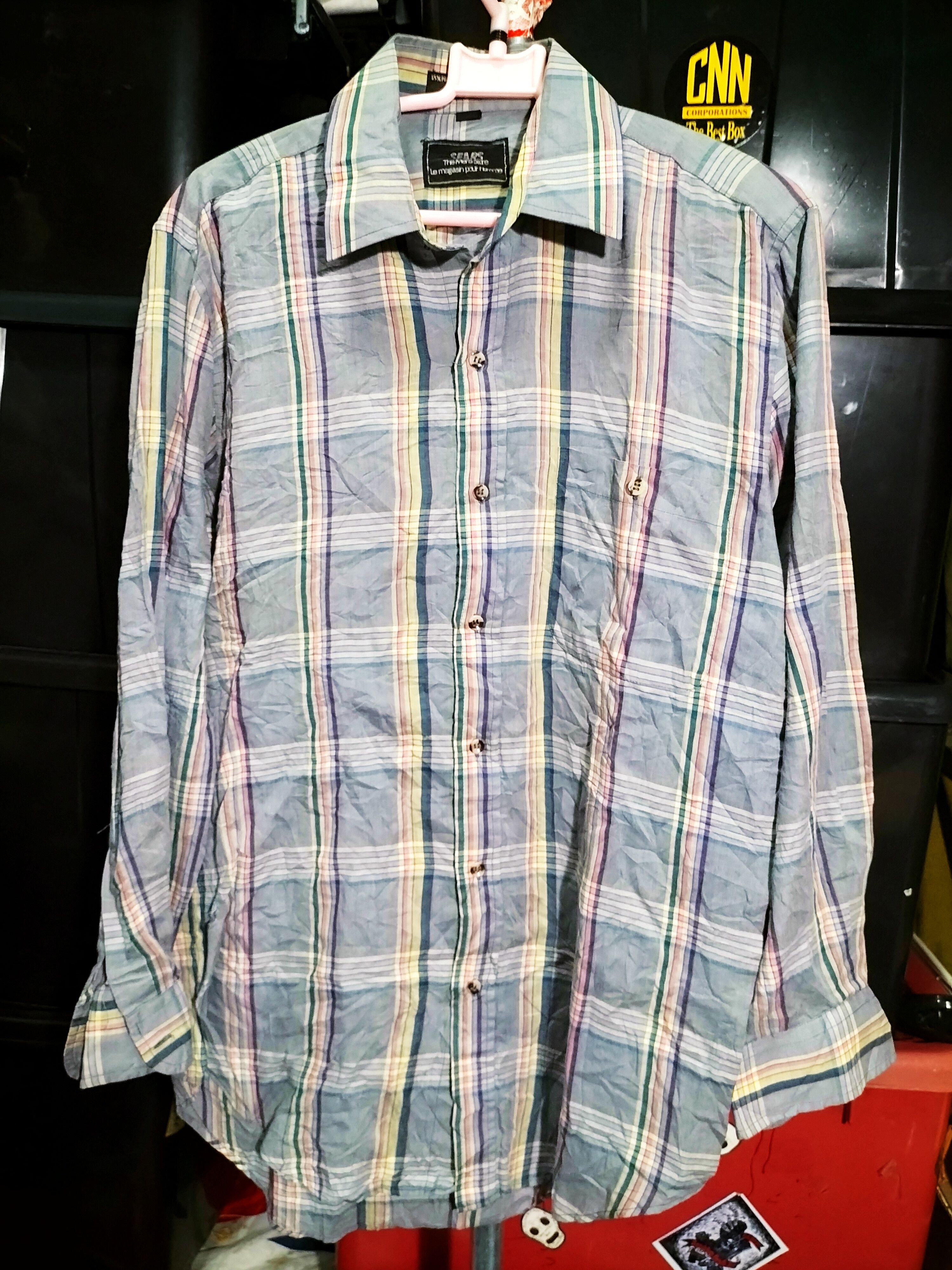Sears Vintage 80s Sears Garment Plaid Paperthin Rodeo cowboy Size US S / EU 44-46 / 1 - 1 Thumbnail