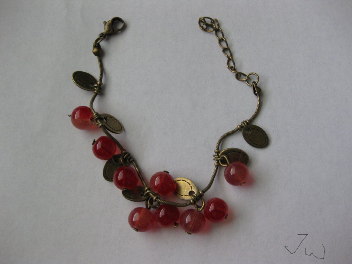 Red Cherry Crystal Beads Bracelet
