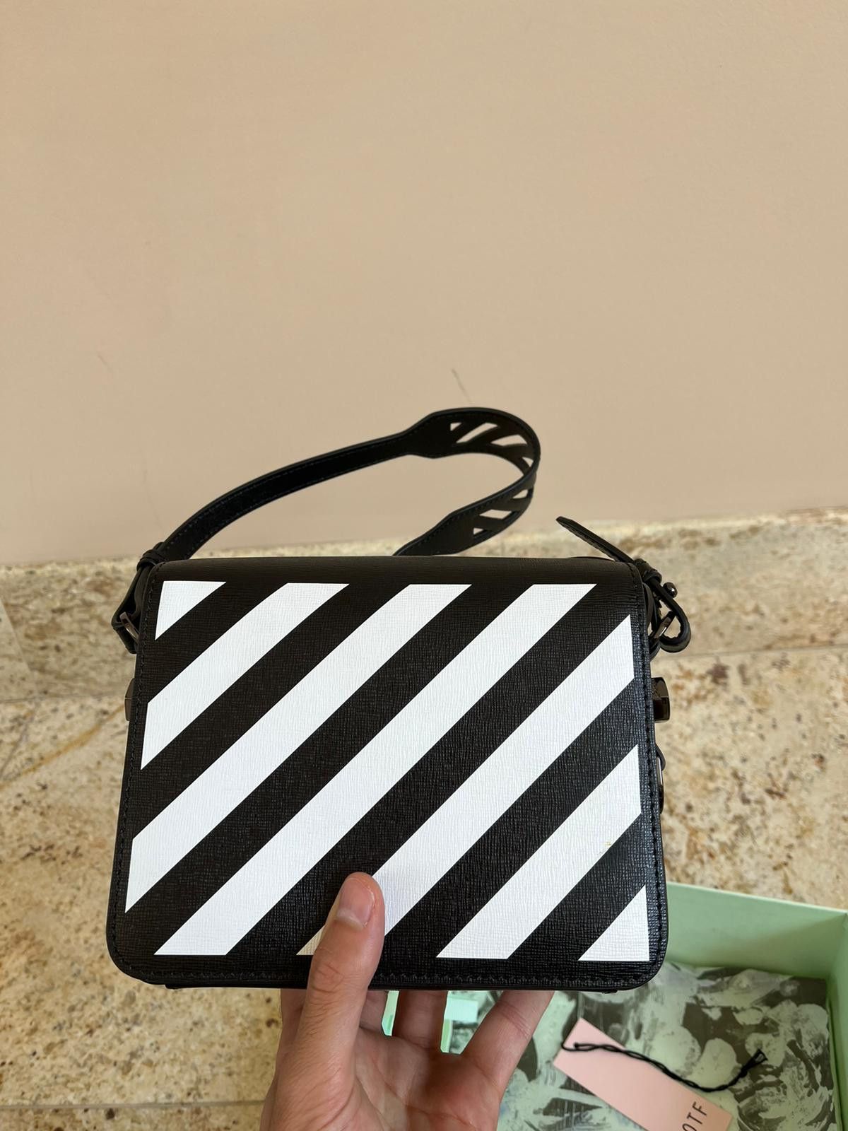 Off-White Diagonal Flap Bag in Black & White Size ONE SIZE - 1 Thumbnail