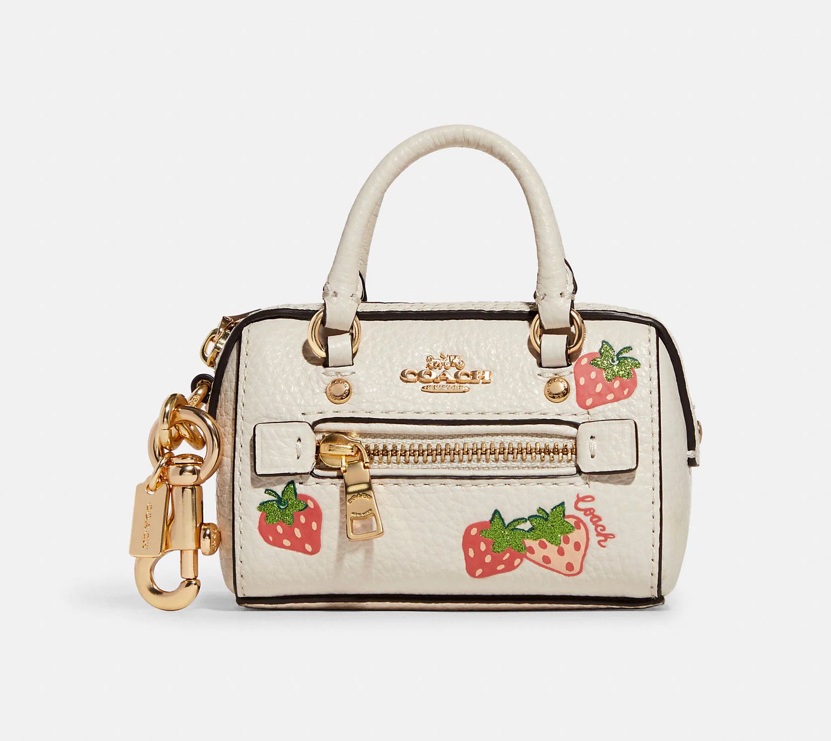 Coach Mini Rowan Satchel Bag Charm With Strawberry Print Grailed