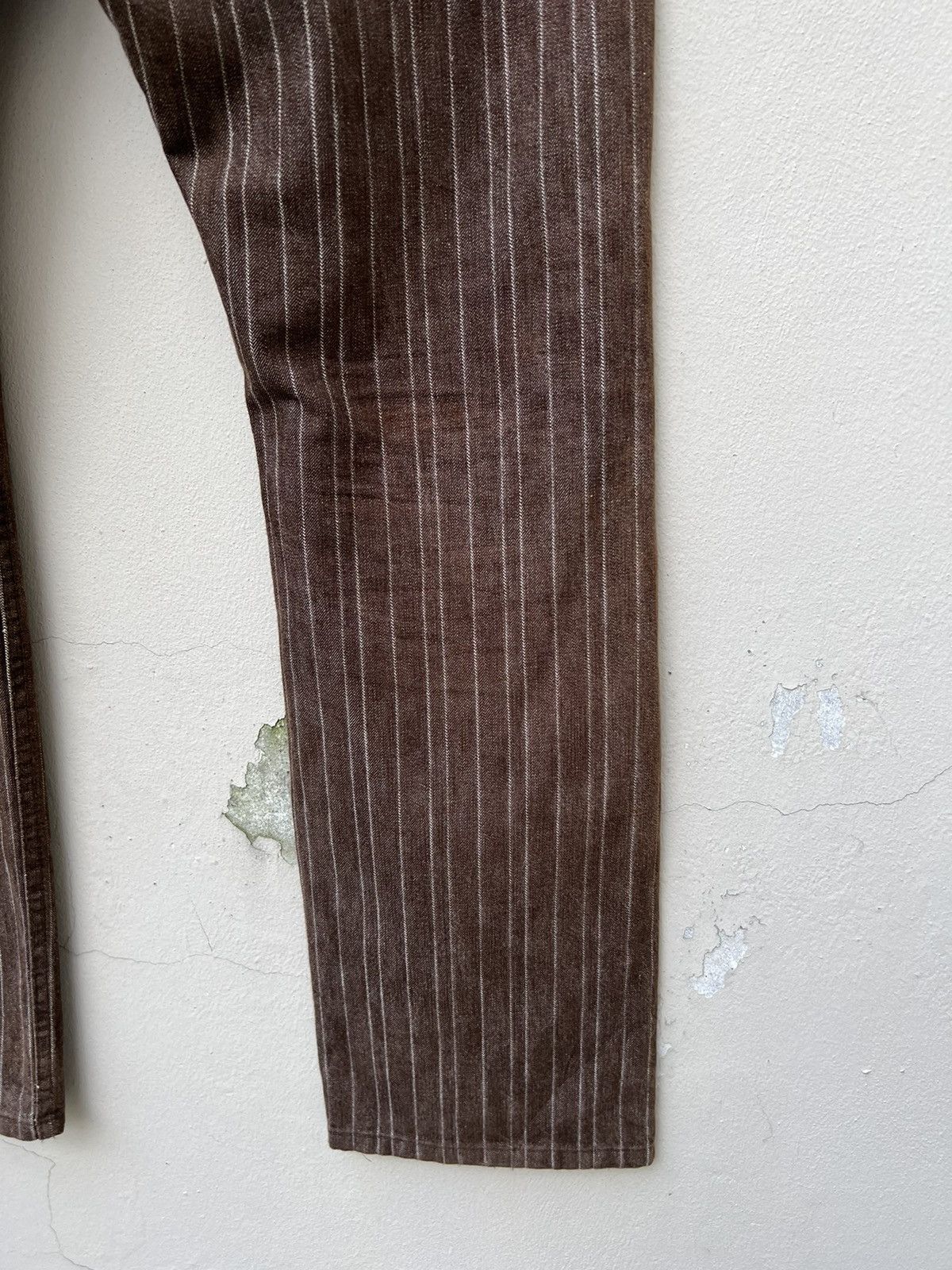 Beams Plus × Vintage Vintage 90s Beams Japan Distressed Sun Fade Striped Jeans Size US 31 - 17 Thumbnail