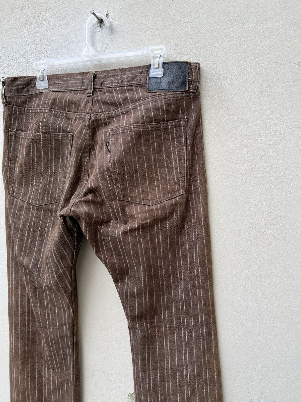 Beams Plus × Vintage Vintage 90s Beams Japan Distressed Sun Fade Striped Jeans Size US 31 - 15 Thumbnail