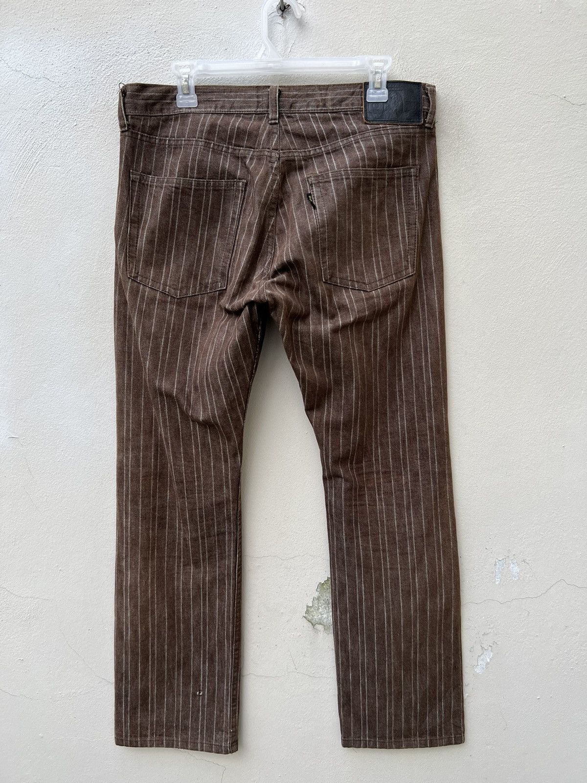 Beams Plus × Vintage Vintage 90s Beams Japan Distressed Sun Fade Striped Jeans Size US 31 - 11 Thumbnail