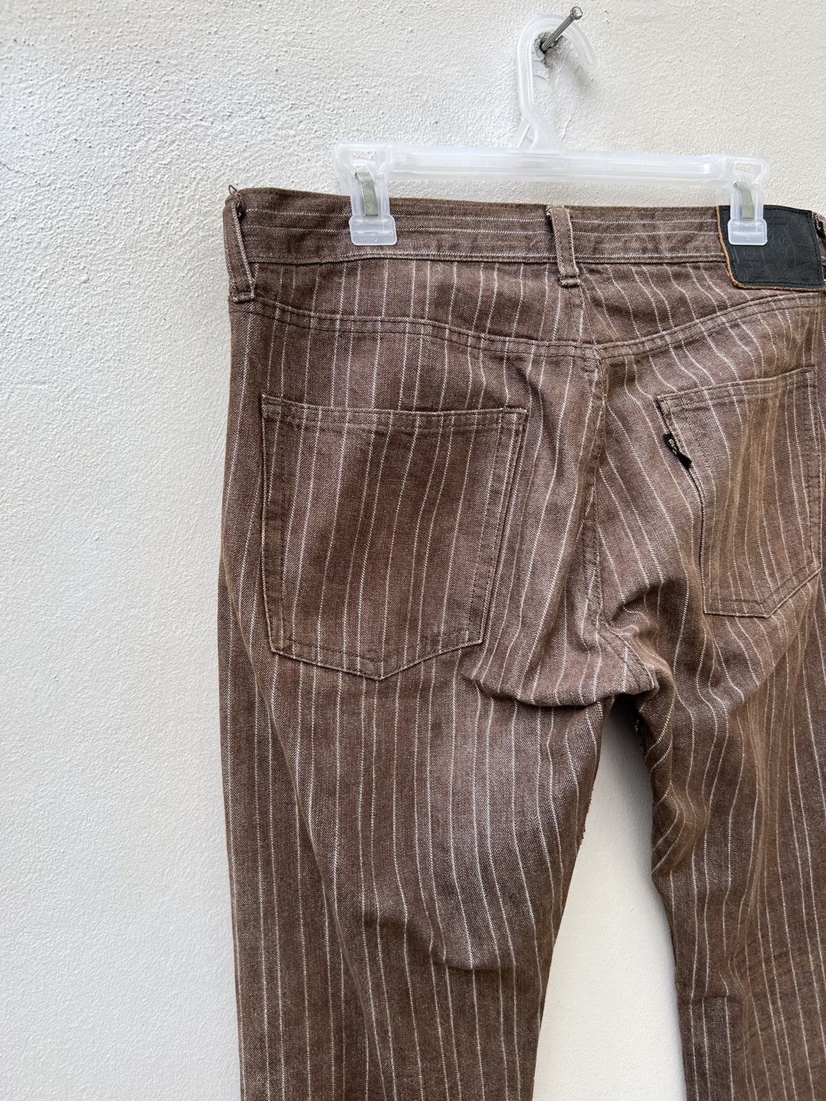 Beams Plus × Vintage Vintage 90s Beams Japan Distressed Sun Fade Striped Jeans Size US 31 - 12 Thumbnail