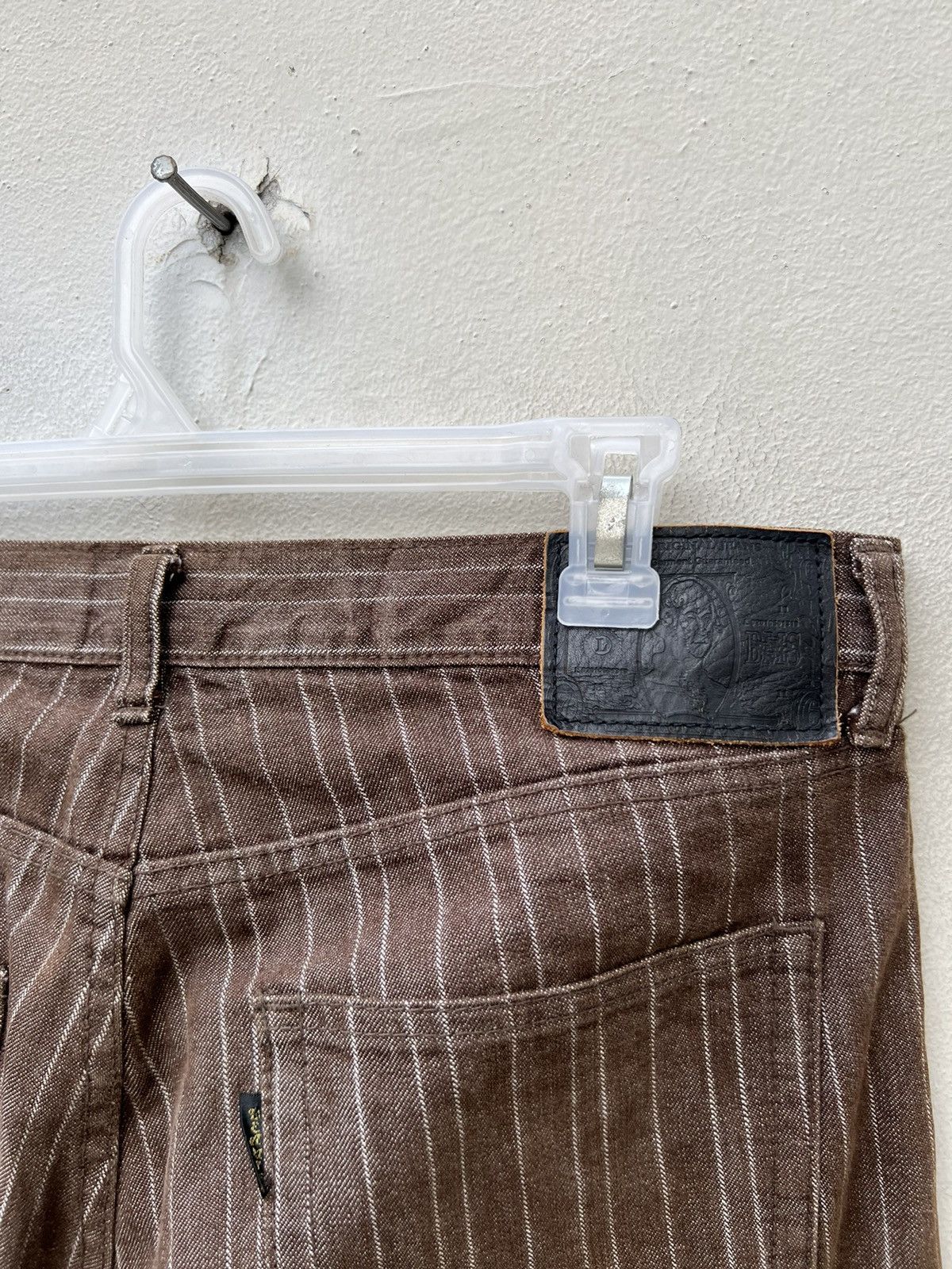 Beams Plus × Vintage Vintage 90s Beams Japan Distressed Sun Fade Striped Jeans Size US 31 - 16 Thumbnail