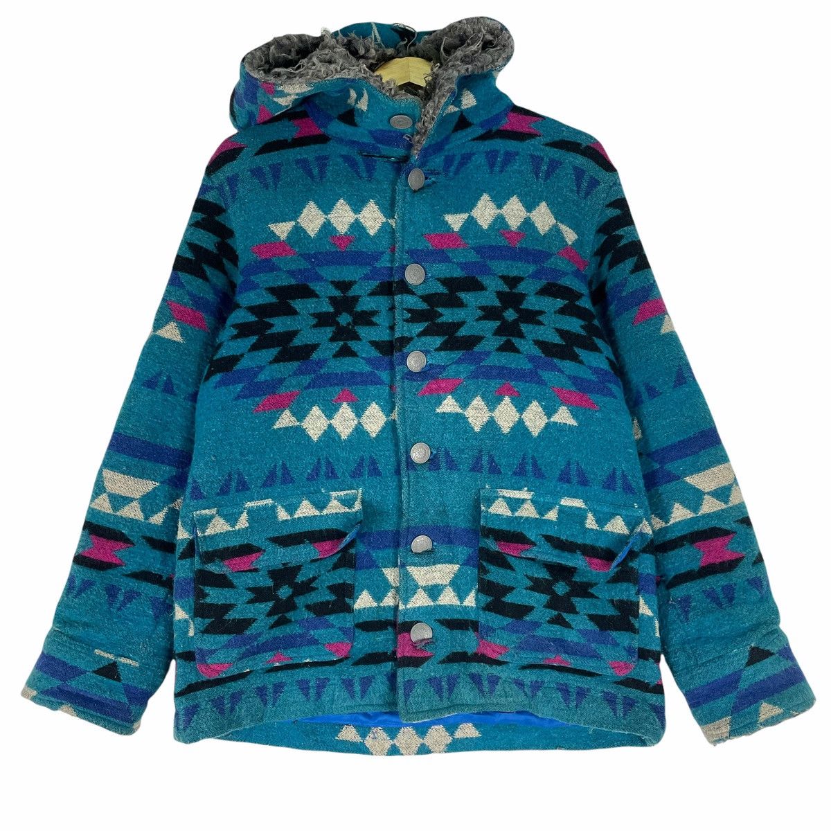 ☀️TITICACA Navajo Hoodie Fur Button Jacket