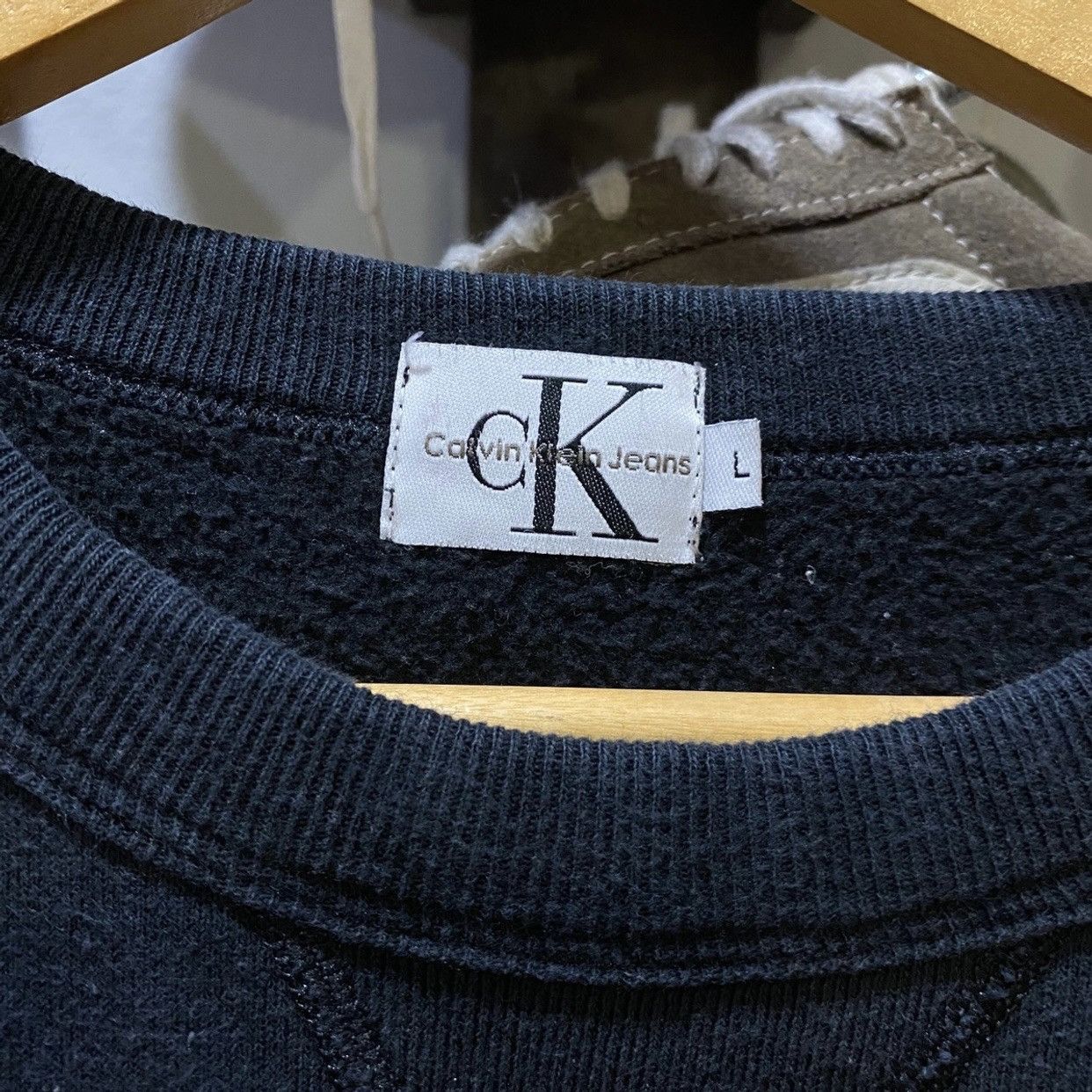 Calvin Klein × Calvin Klein 205W39NYC × Vintage VINTAGE‼️Calvin Klein Jeans Spellout Embroided Sweatshirt Size US L / EU 52-54 / 3 - 4 Thumbnail