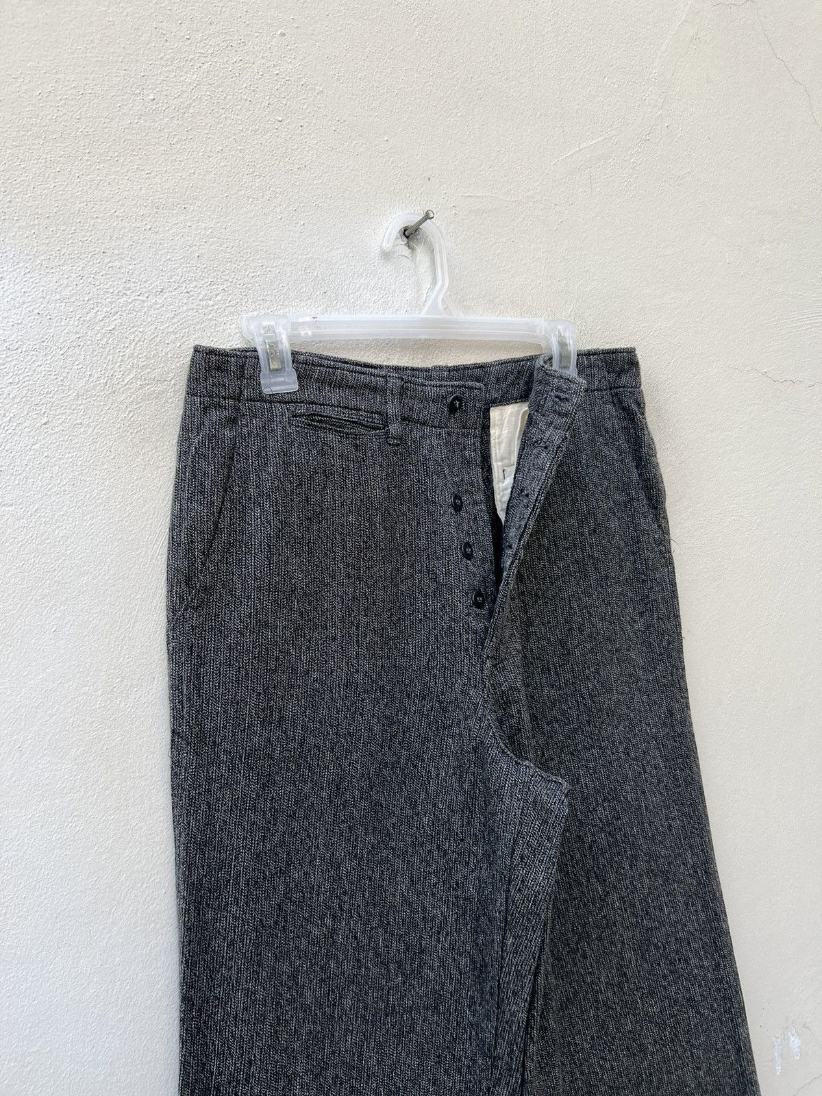 Beams Plus Vintage 90s Beams Japan Striped Salt & Pepper Trouser Pant Size US 30 / EU 46 - 5 Thumbnail