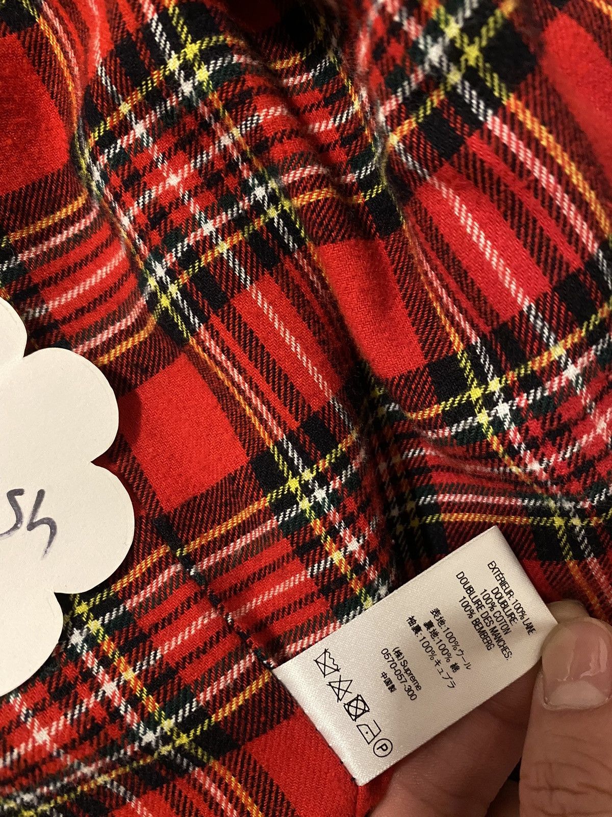 Supreme F/W19 Wool Harrington Jacket Loro Piana Red Plaid Inside Sup |  Grailed