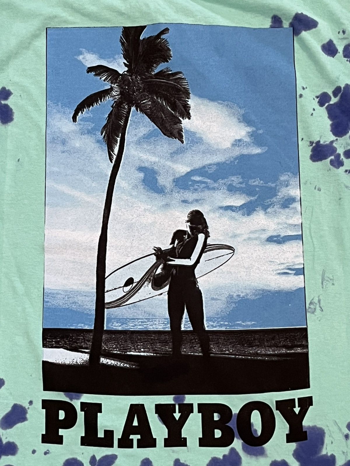Playboy Playboy Aqua Tie Dye Tee Shirt Size 2XL Size US XXL / EU 58 / 5 - 2 Thumbnail