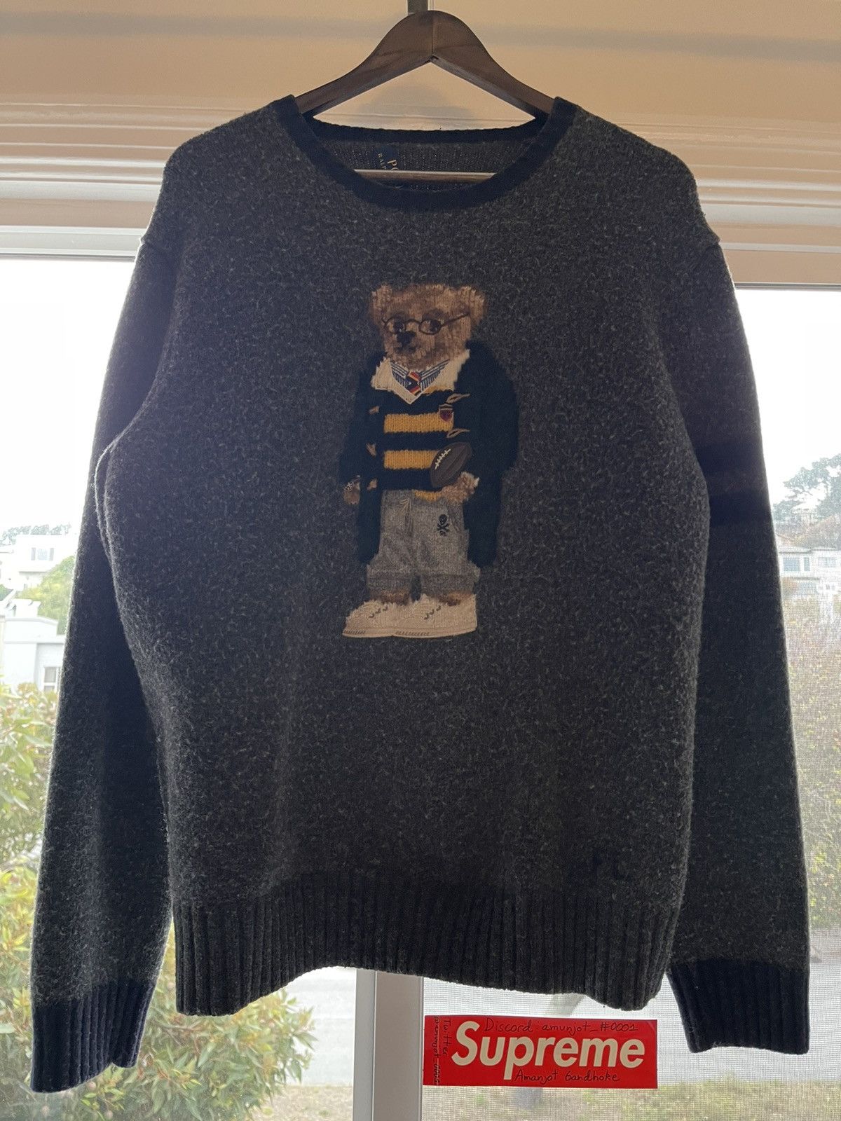 Football polo bear sweater shops size 2xb