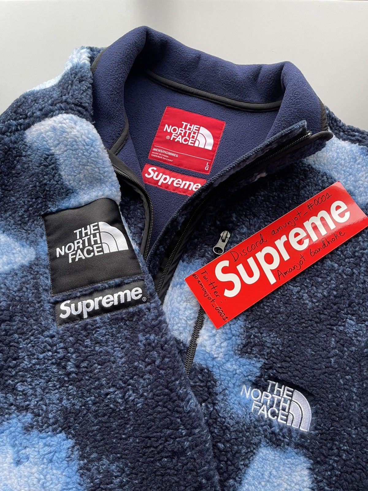 Supreme Supreme x The North Face Bleached Denim Fleece Jacket | Grailed