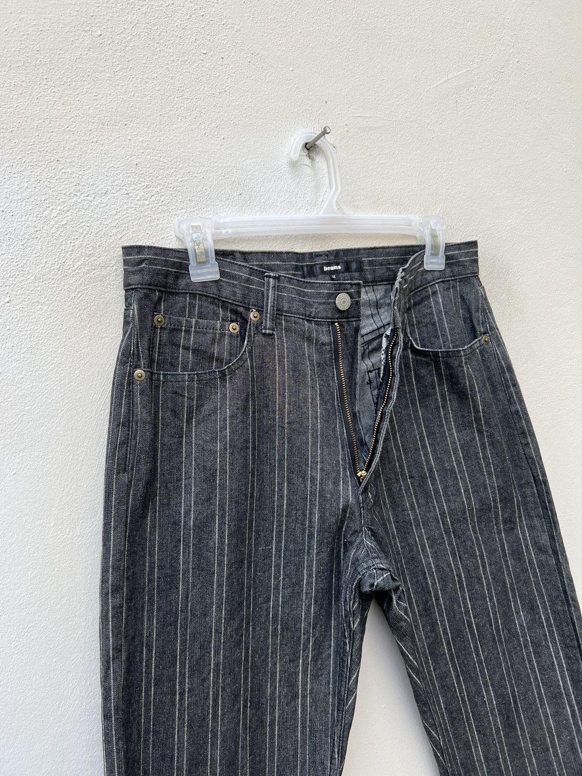 Beams Plus × Vintage Vintage 90s Beams Japan Striped Denim Jeans Size US 30 / EU 46 - 5 Thumbnail