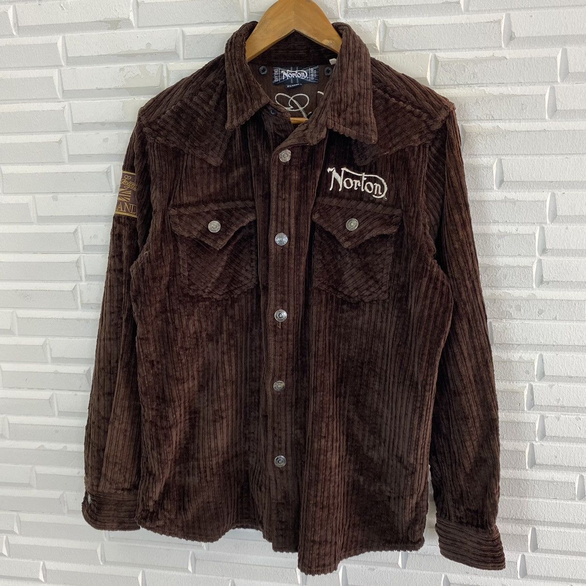 Japanese Brand × Norton Norton corduroy embroidered logo jacket Size US M / EU 48-50 / 2 - 4 Thumbnail