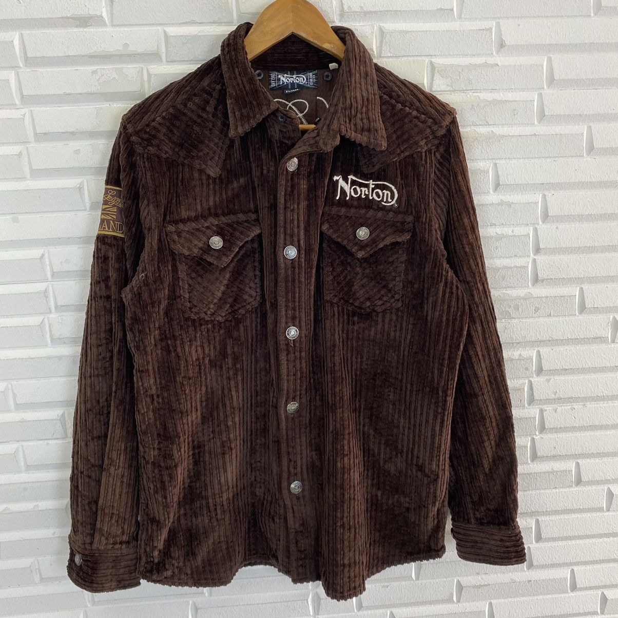 Japanese Brand × Norton Norton corduroy embroidered logo jacket Size US M / EU 48-50 / 2 - 3 Thumbnail