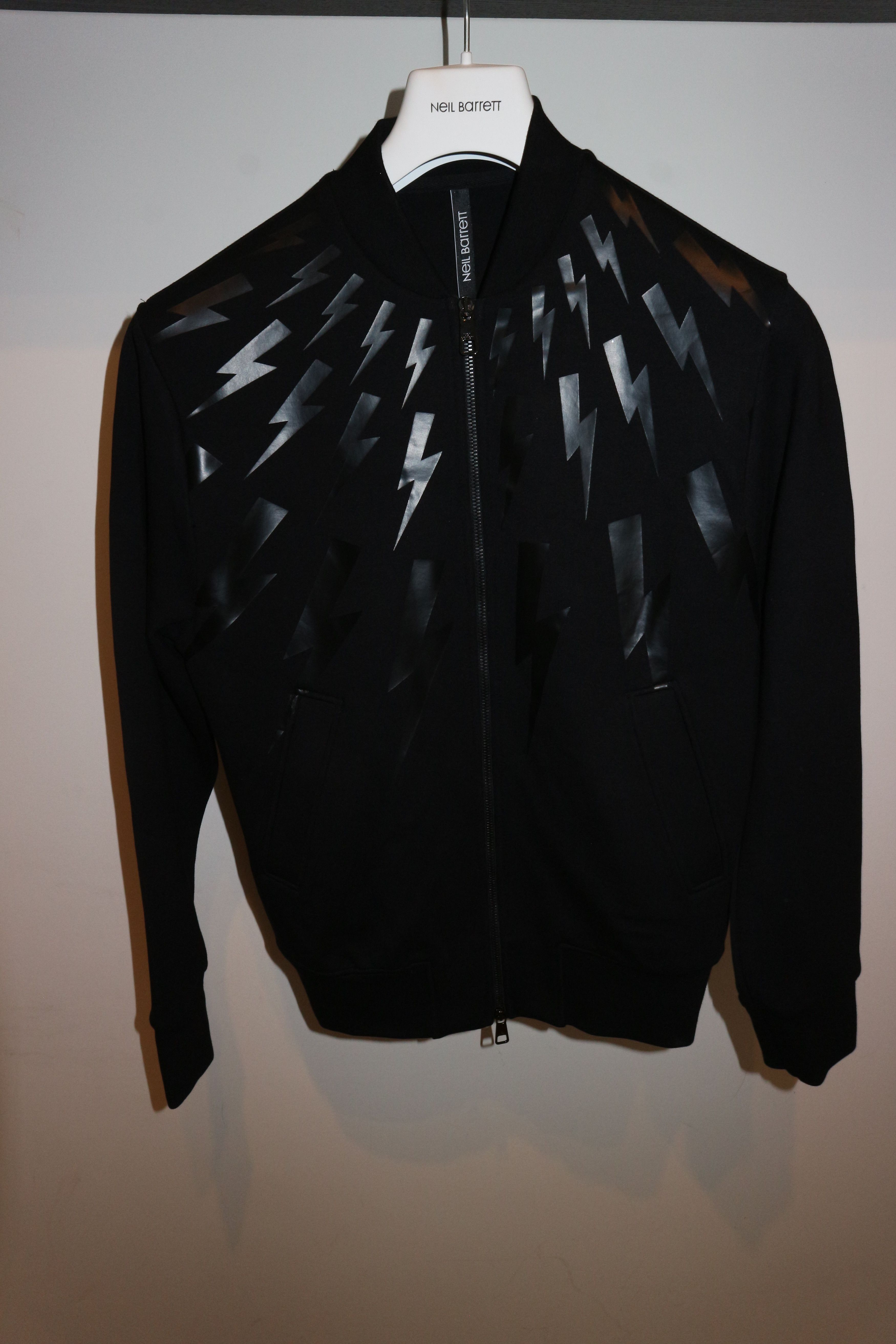 Lightning bolt print bomber jacket