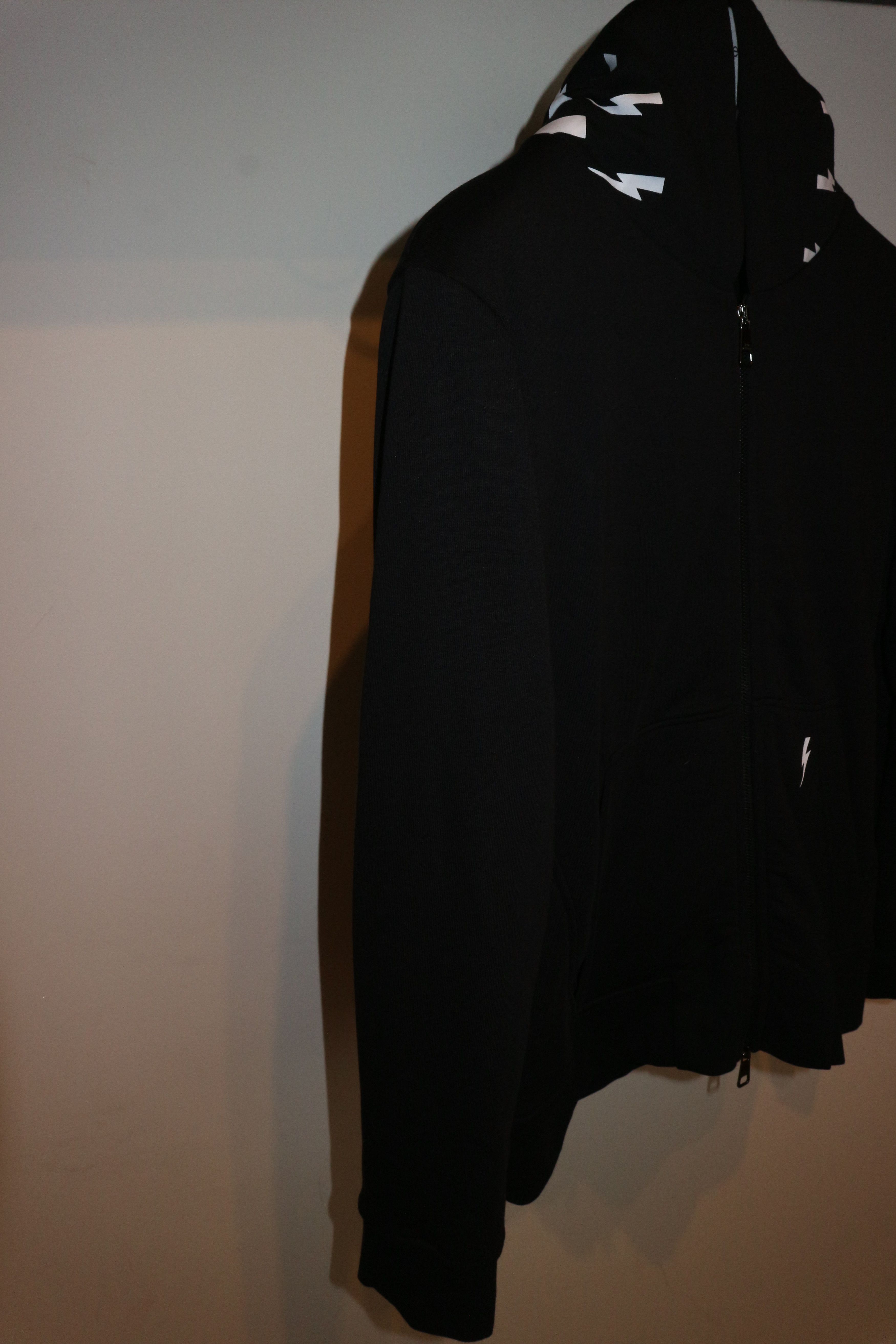 Neil Barrett Lightning bolt print zip hoodie Size US S / EU 44-46 / 1 - 5 Thumbnail