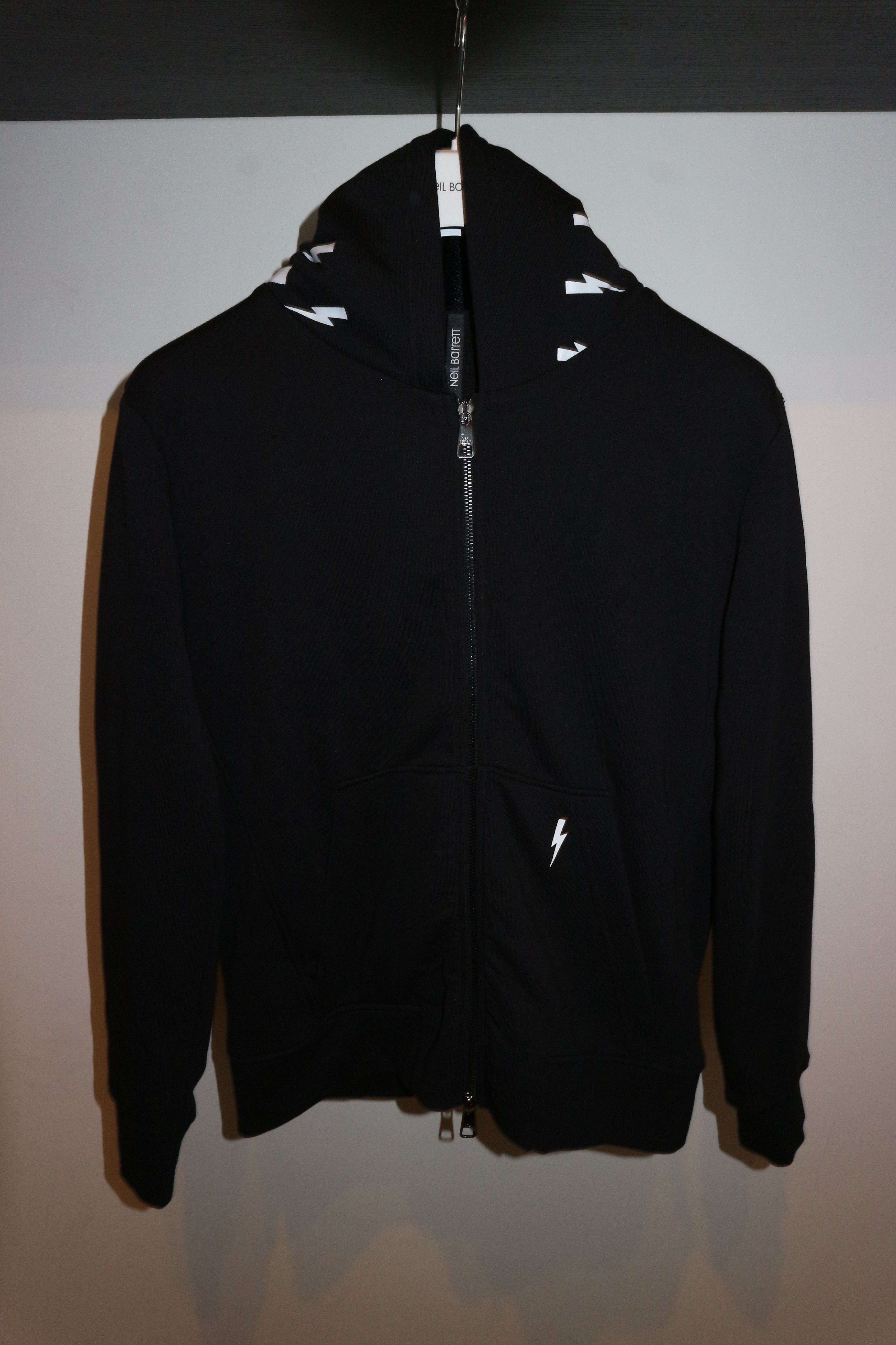 Neil Barrett Lightning bolt print zip hoodie Size US S / EU 44-46 / 1 - 1 Thumbnail