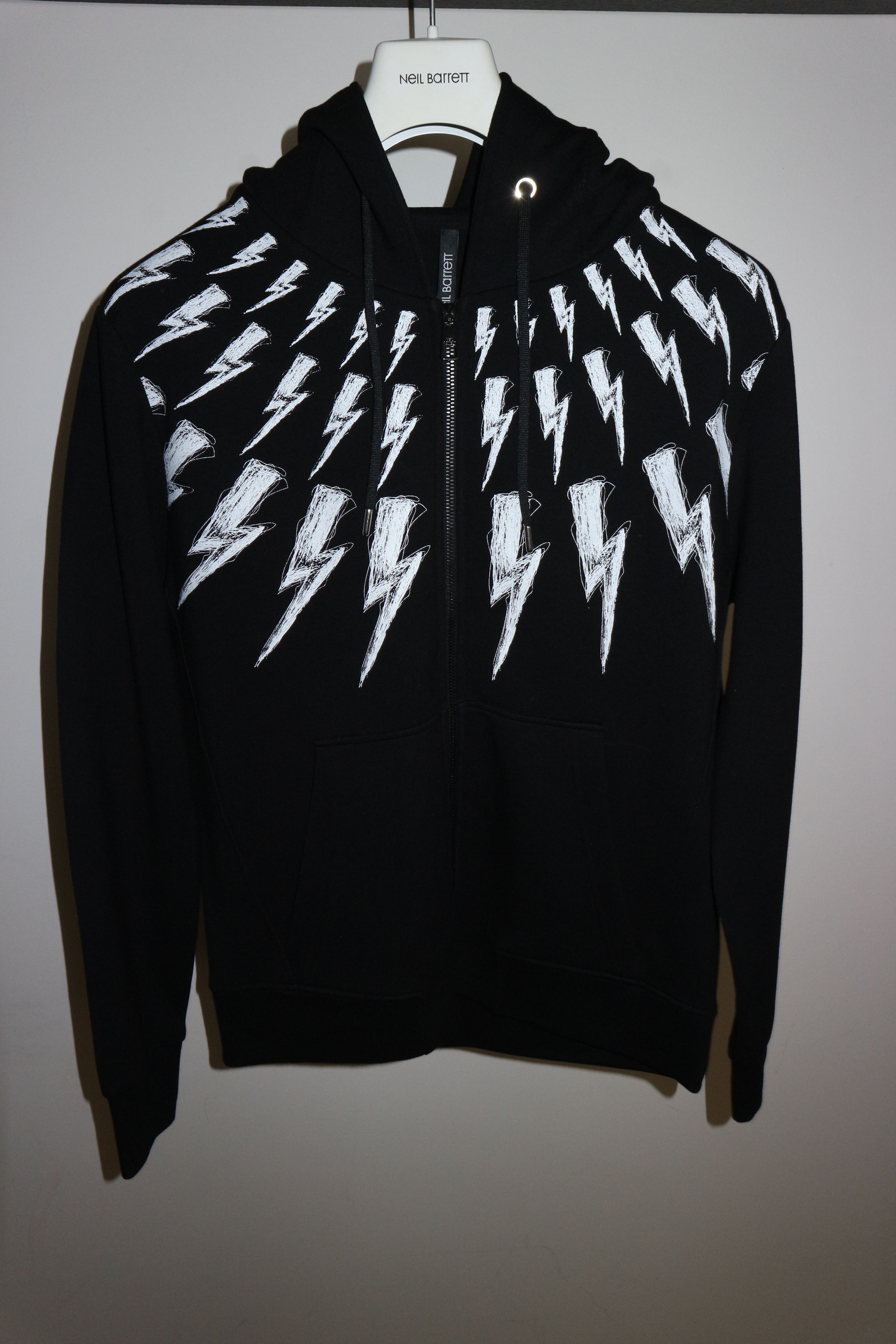 Neil Barrett lightning bolt print hoodie | Grailed