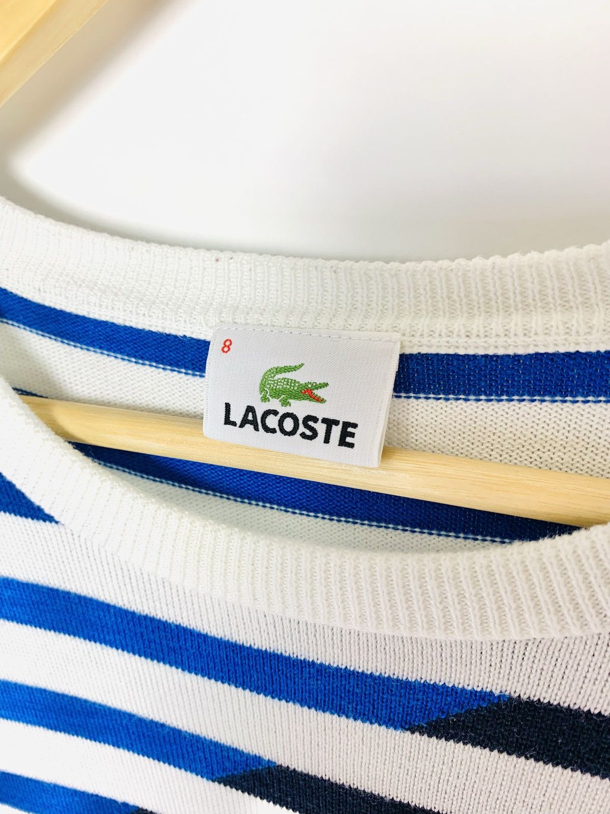 Lacoste × Vintage Lacoste Stripe Knitwear Sweater Vintage Size US XXL / EU 58 / 5 - 7 Thumbnail
