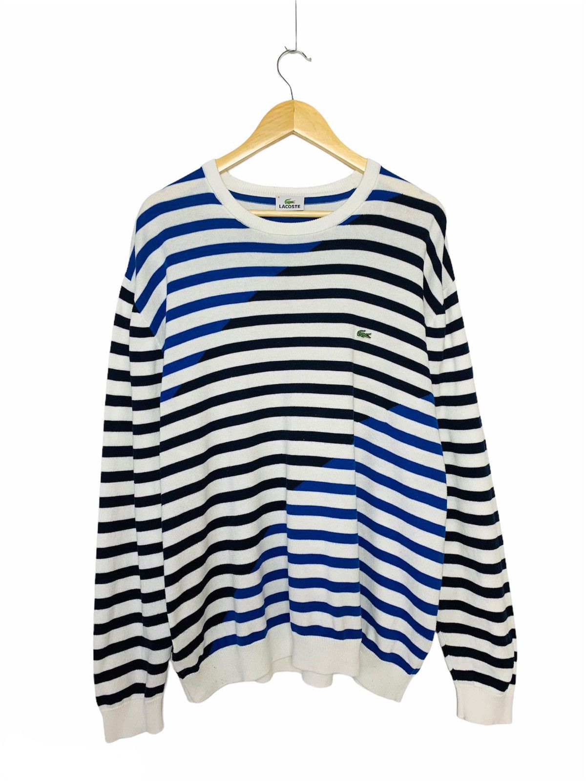 Lacoste × Vintage Lacoste Stripe Knitwear Sweater Vintage Size US XXL / EU 58 / 5 - 1 Thumbnail