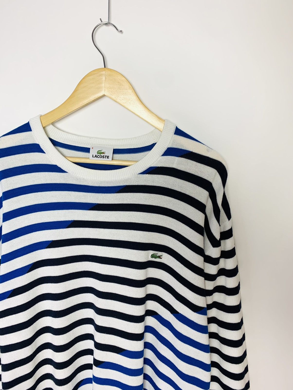 Lacoste × Vintage Lacoste Stripe Knitwear Sweater Vintage Size US XXL / EU 58 / 5 - 3 Thumbnail