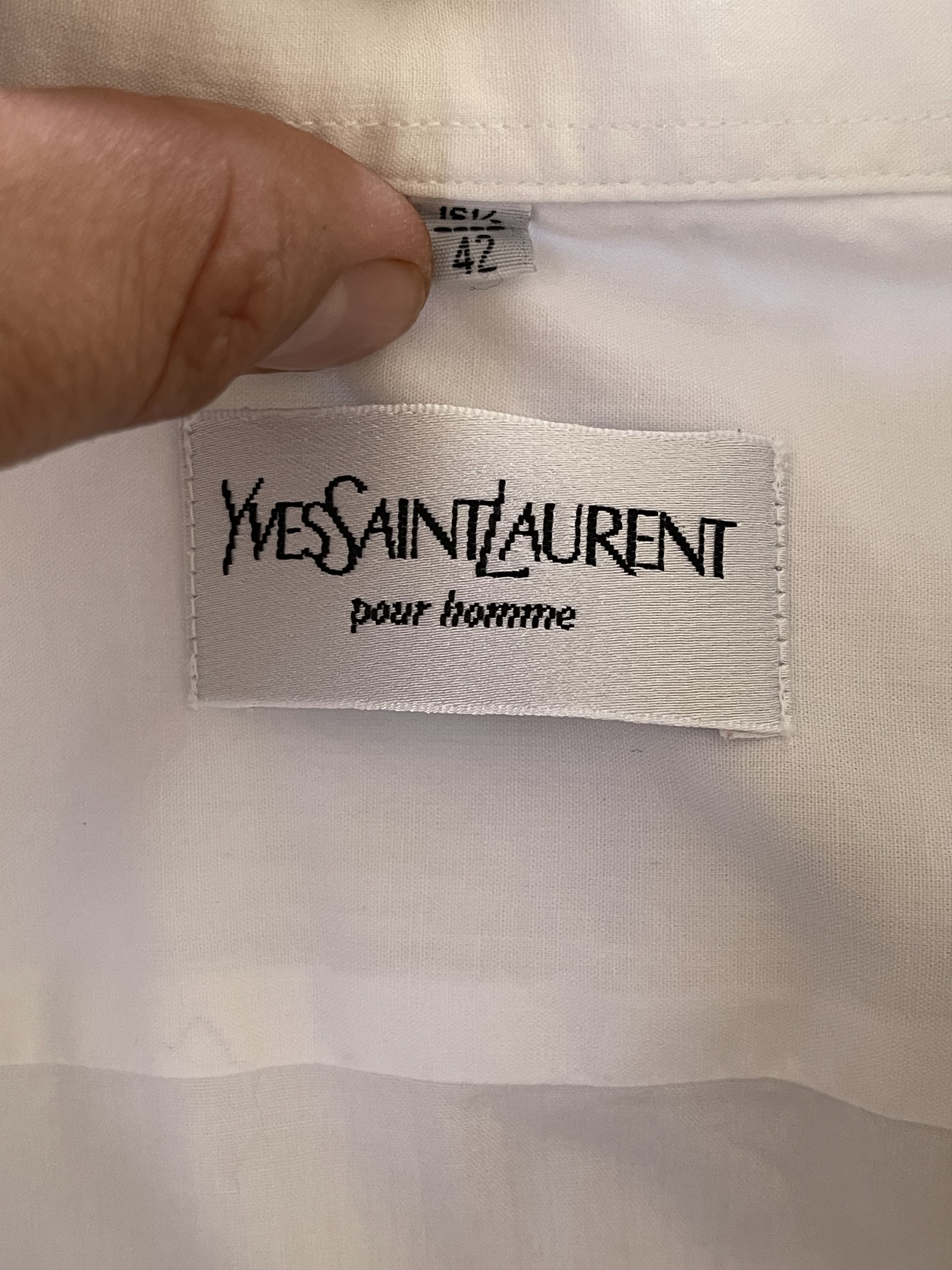Yves Saint Laurent 🔥 Ysl Yves Saint Laurent white shirt size xl Size US XL / EU 56 / 4 - 3 Thumbnail