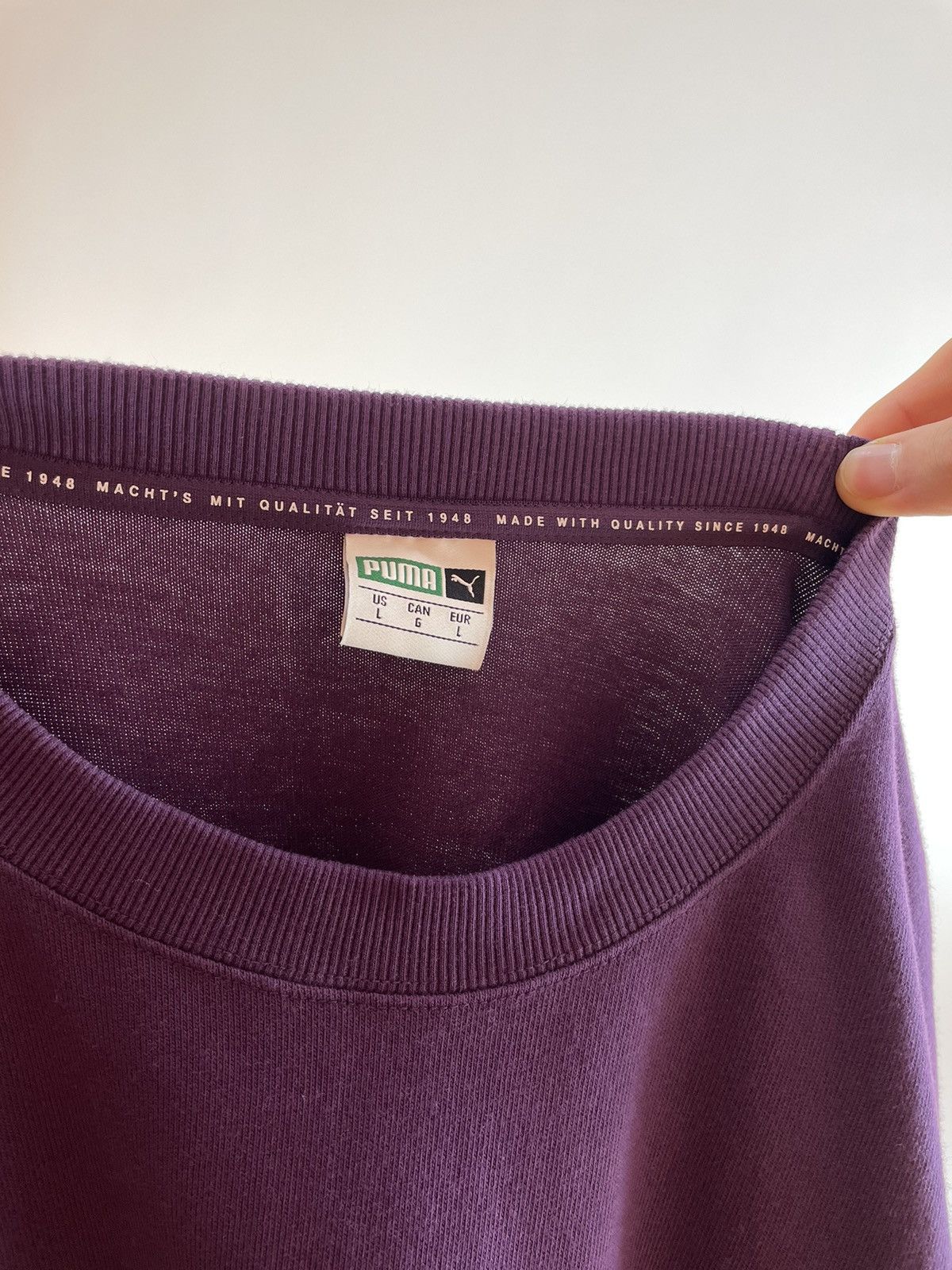 Puma PUMA big logo 2018s collections oversized purple T-shirt Size US L / EU 52-54 / 3 - 6 Thumbnail