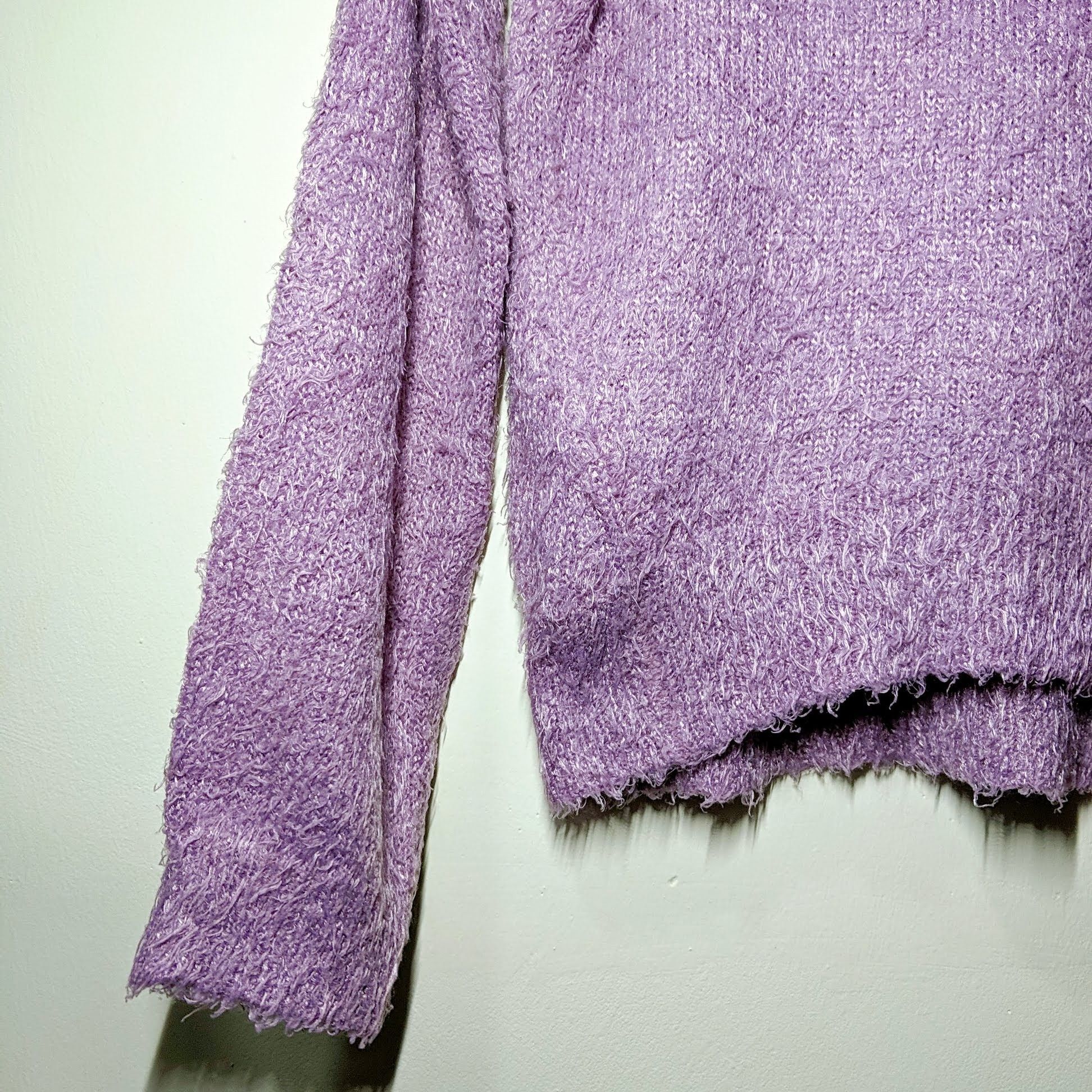 Aran Isles Knitwear Vintage Unbranded Mohair Purple Knitwear Sweater Jumper Size US M / EU 48-50 / 2 - 2 Thumbnail