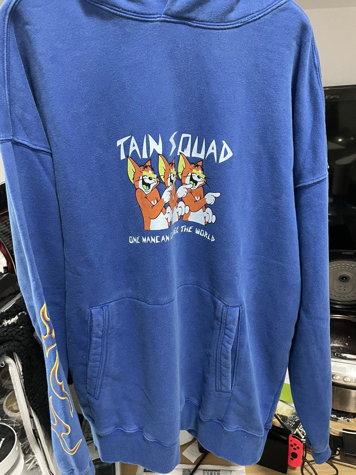 Japanese Brand Tain double push blue washed hoodie Size US L / EU 52-54 / 3 - 1 Thumbnail