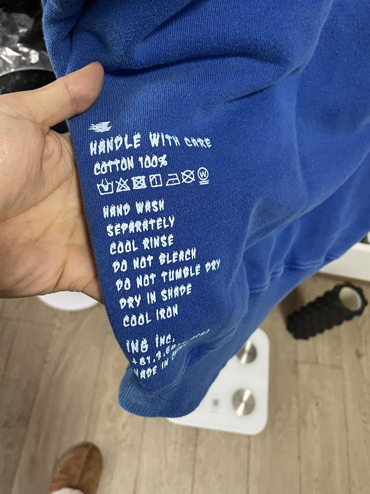 Japanese Brand Tain double push blue washed hoodie Size US L / EU 52-54 / 3 - 10 Thumbnail