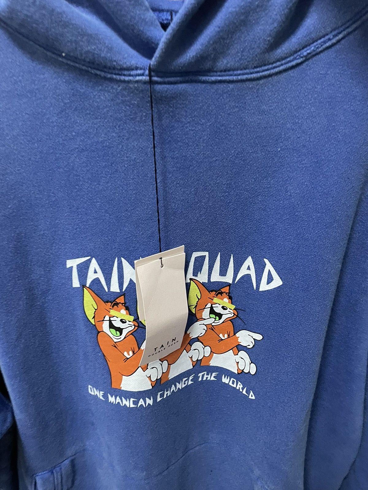 Japanese Brand Tain double push blue washed hoodie Size US L / EU 52-54 / 3 - 8 Thumbnail