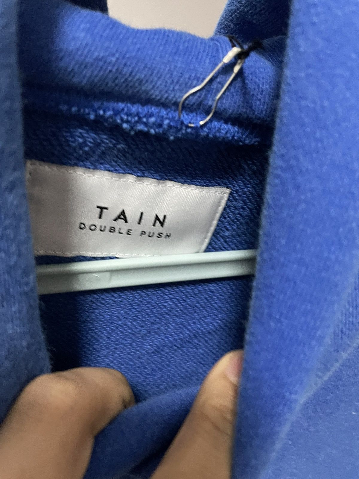 Japanese Brand Tain double push blue washed hoodie Size US L / EU 52-54 / 3 - 7 Thumbnail
