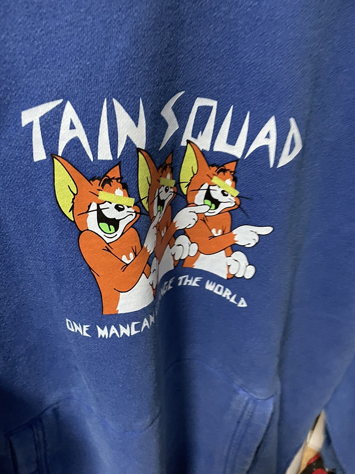 Japanese Brand Tain double push blue washed hoodie Size US L / EU 52-54 / 3 - 5 Thumbnail