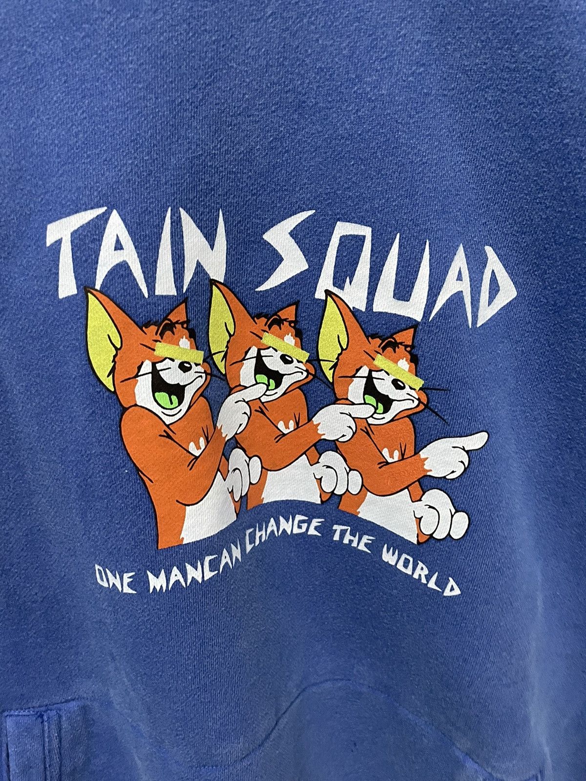 Japanese Brand Tain double push blue washed hoodie Size US L / EU 52-54 / 3 - 2 Thumbnail