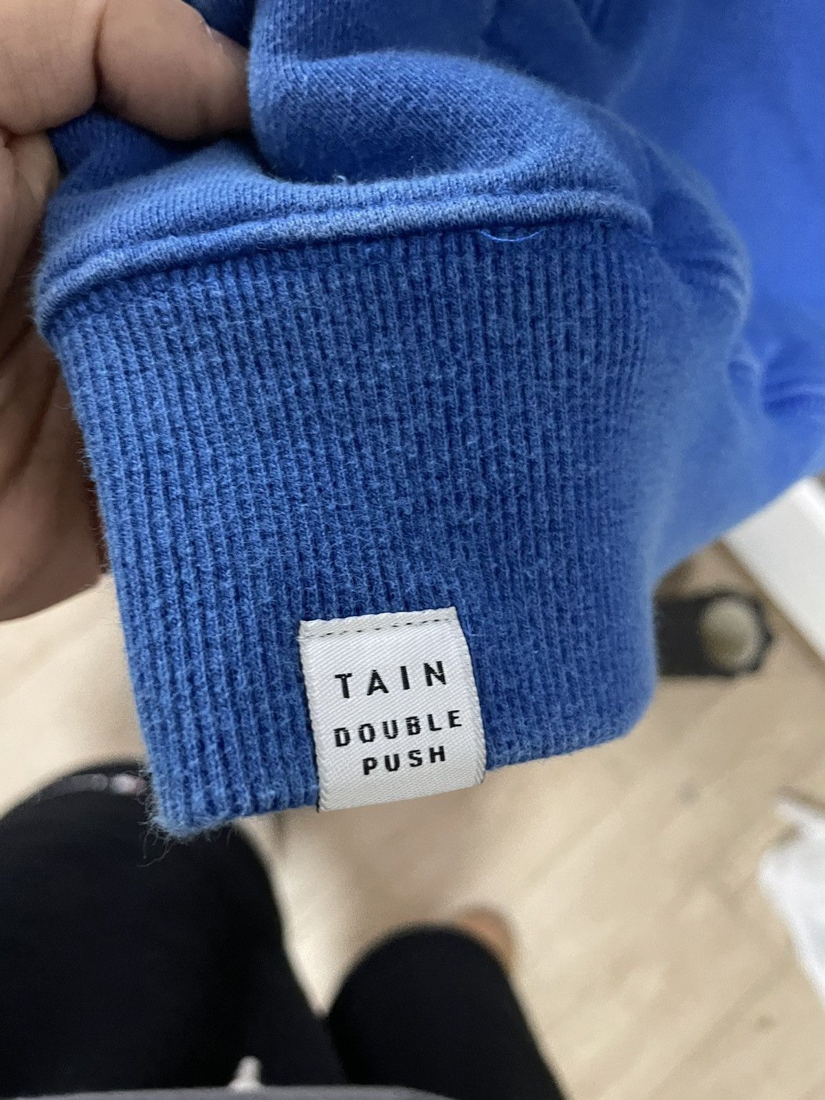 Japanese Brand Tain double push blue washed hoodie Size US L / EU 52-54 / 3 - 6 Thumbnail