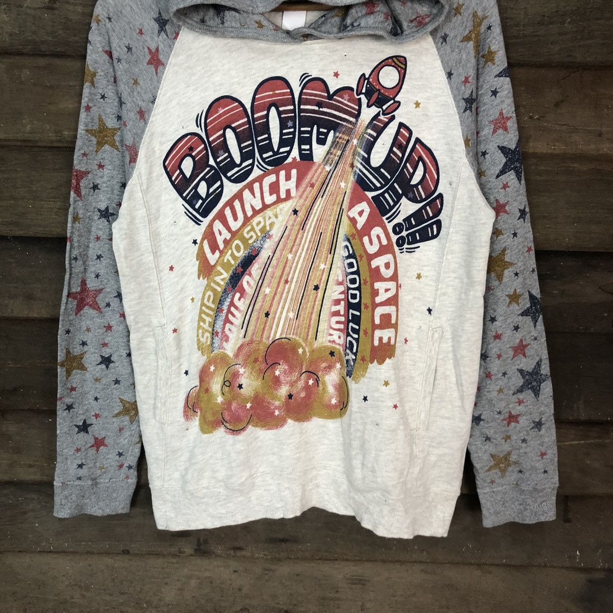 Japanese Brand DLL Rought Natural Cherm boom up hoodie Sweathirt #2071 Size M / US 6-8 / IT 42-44 - 3 Thumbnail