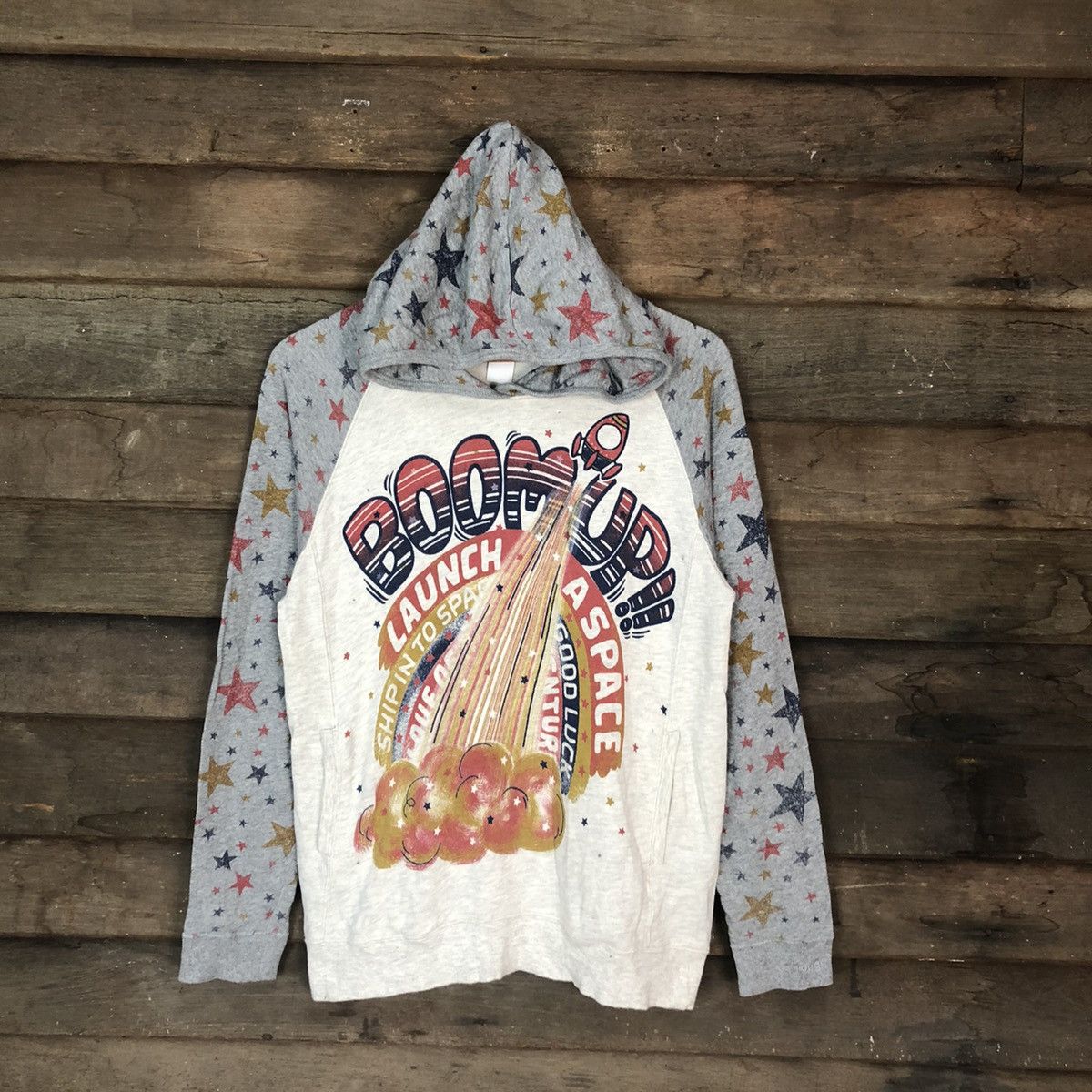 Japanese Brand DLL Rought Natural Cherm boom up hoodie Sweathirt #2071 Size M / US 6-8 / IT 42-44 - 1 Thumbnail