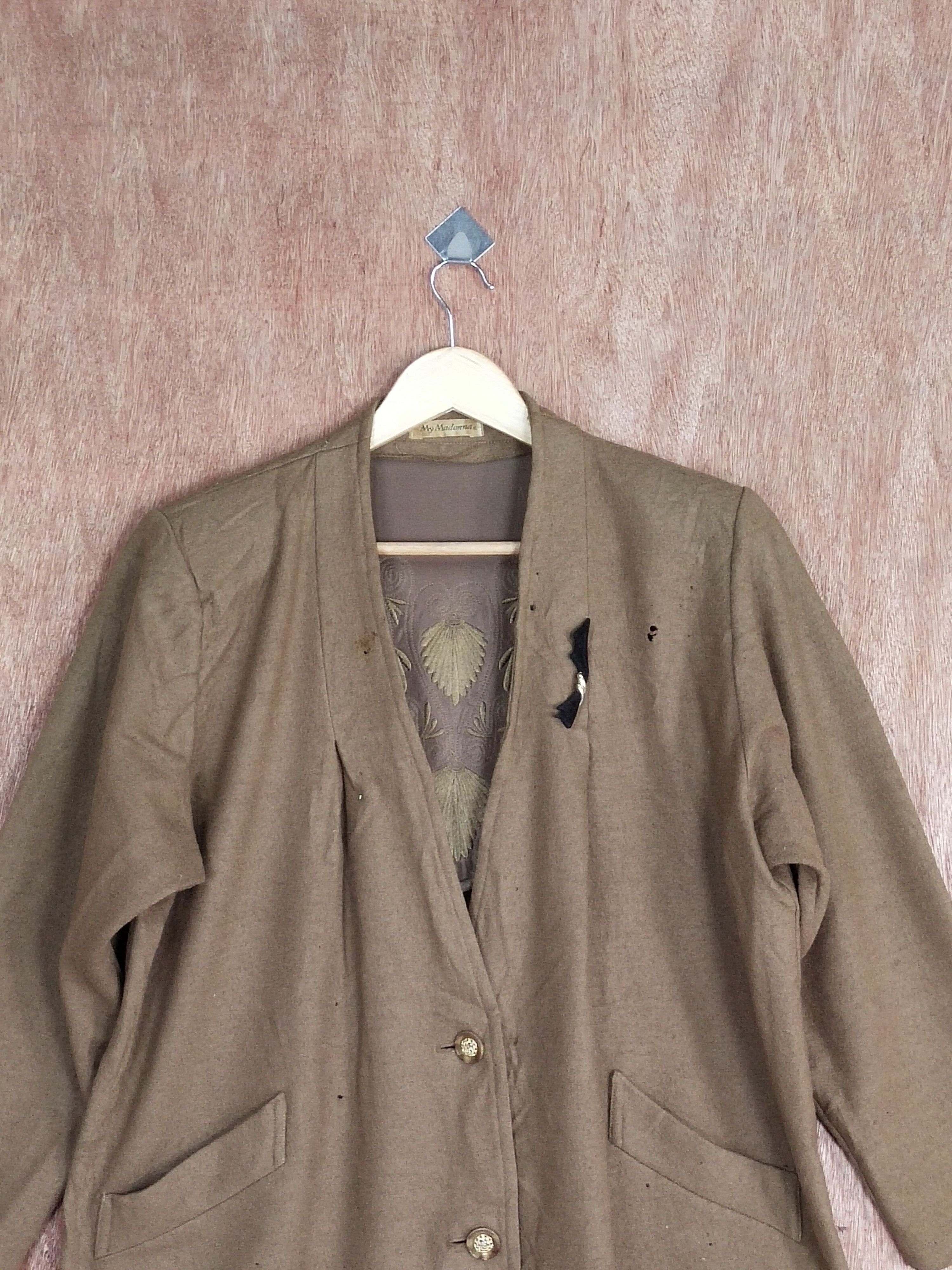 Japanese Brand My Madonna brown thrashed distressed cardigan #S187 Size US L / EU 52-54 / 3 - 2 Thumbnail