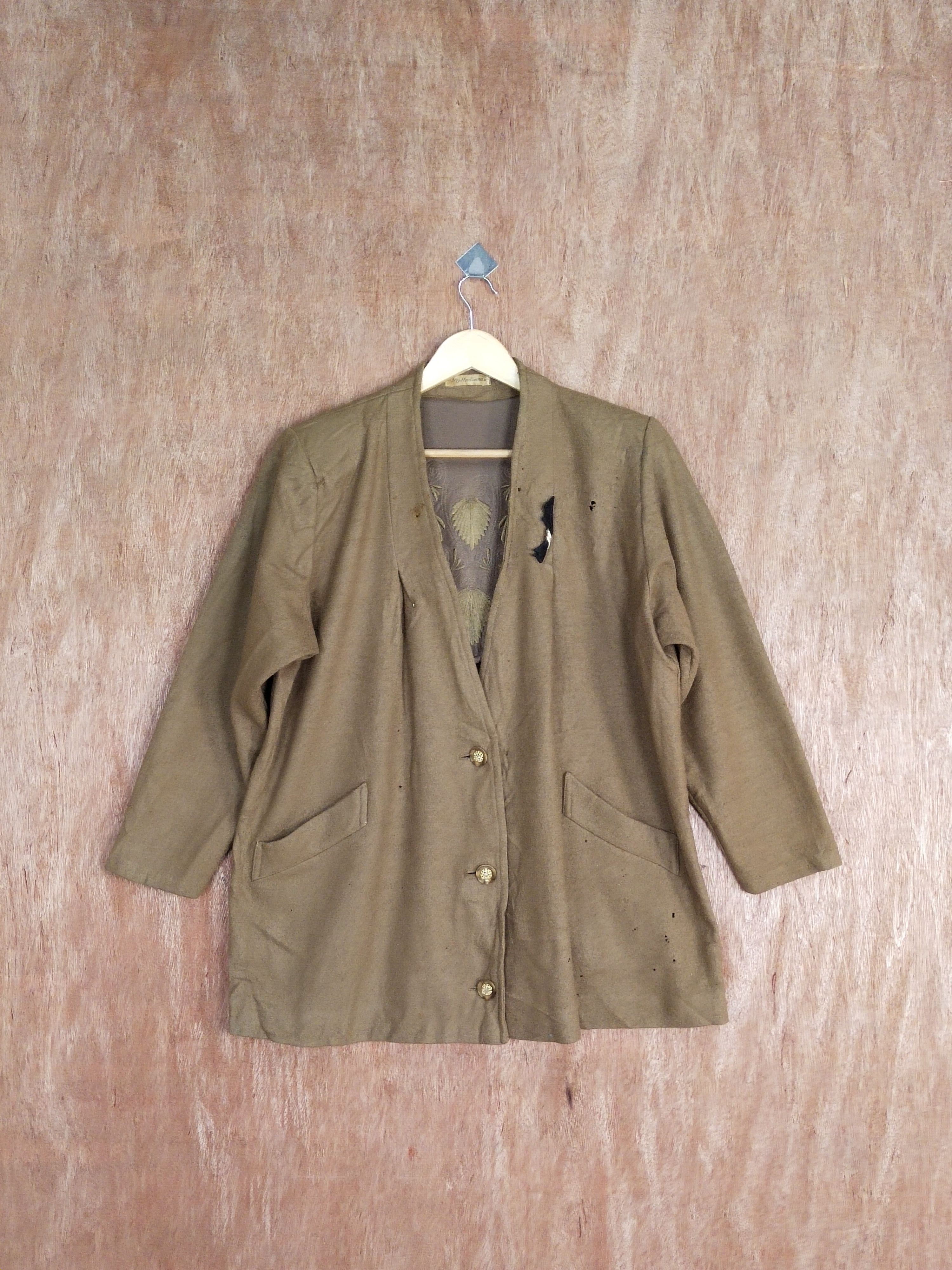 Japanese Brand My Madonna brown thrashed distressed cardigan #S187 Size US L / EU 52-54 / 3 - 1 Thumbnail