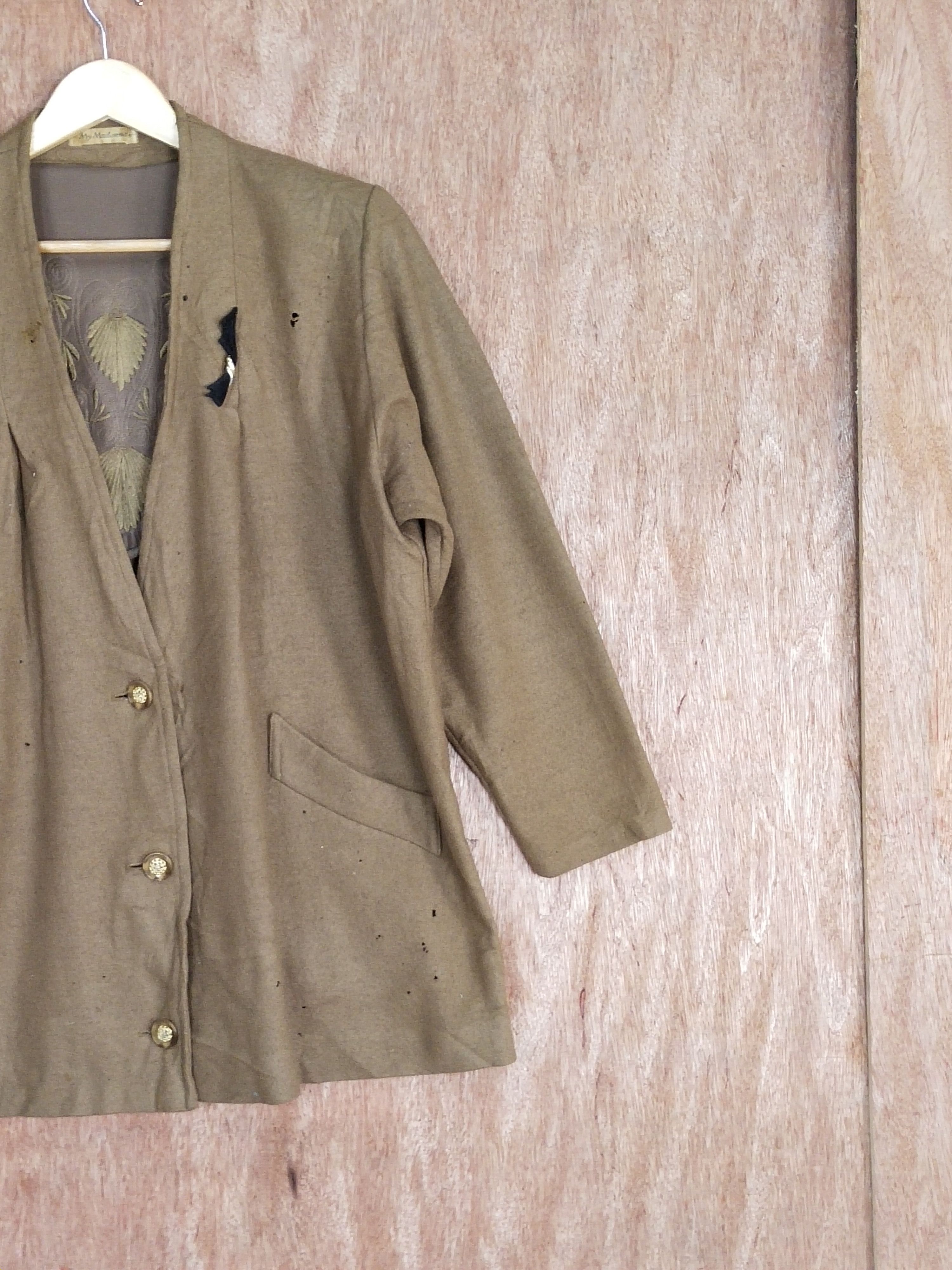 Japanese Brand My Madonna brown thrashed distressed cardigan #S187 Size US L / EU 52-54 / 3 - 5 Thumbnail