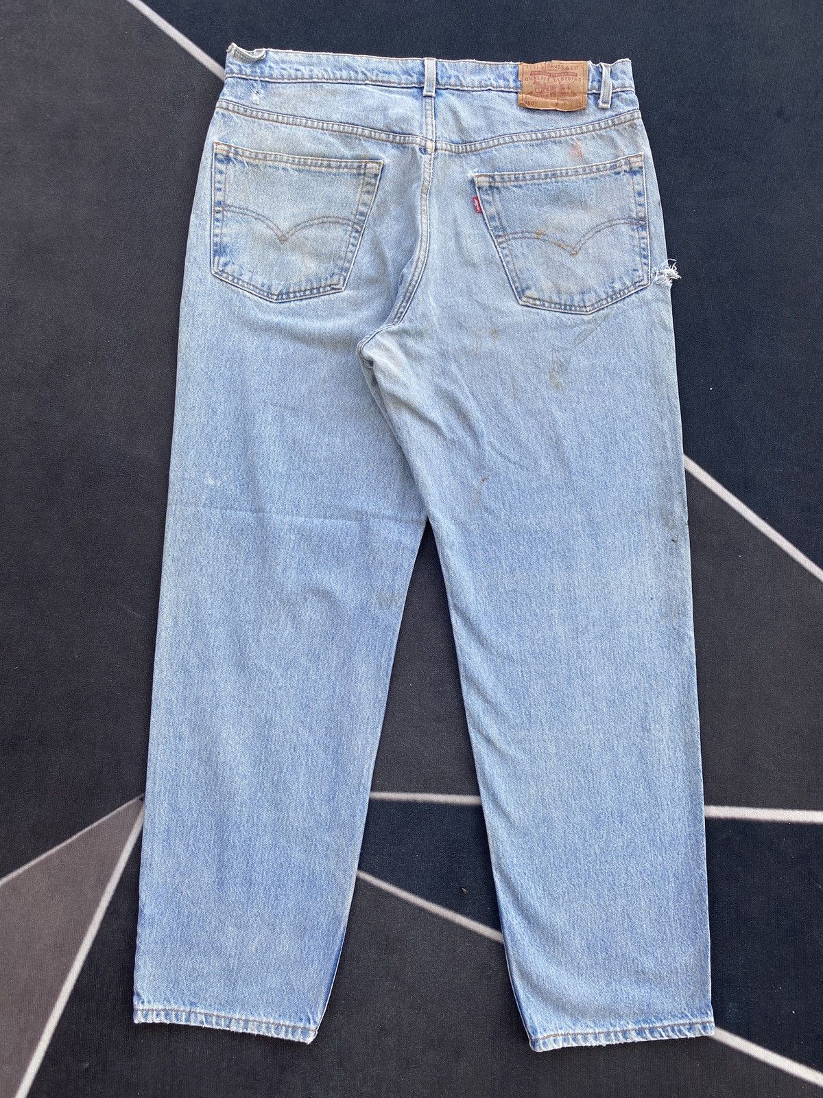 Levi's VINTAGE LEVIS 550 BLUE WASH JEANS -J451 Size US 39 - 3 Thumbnail
