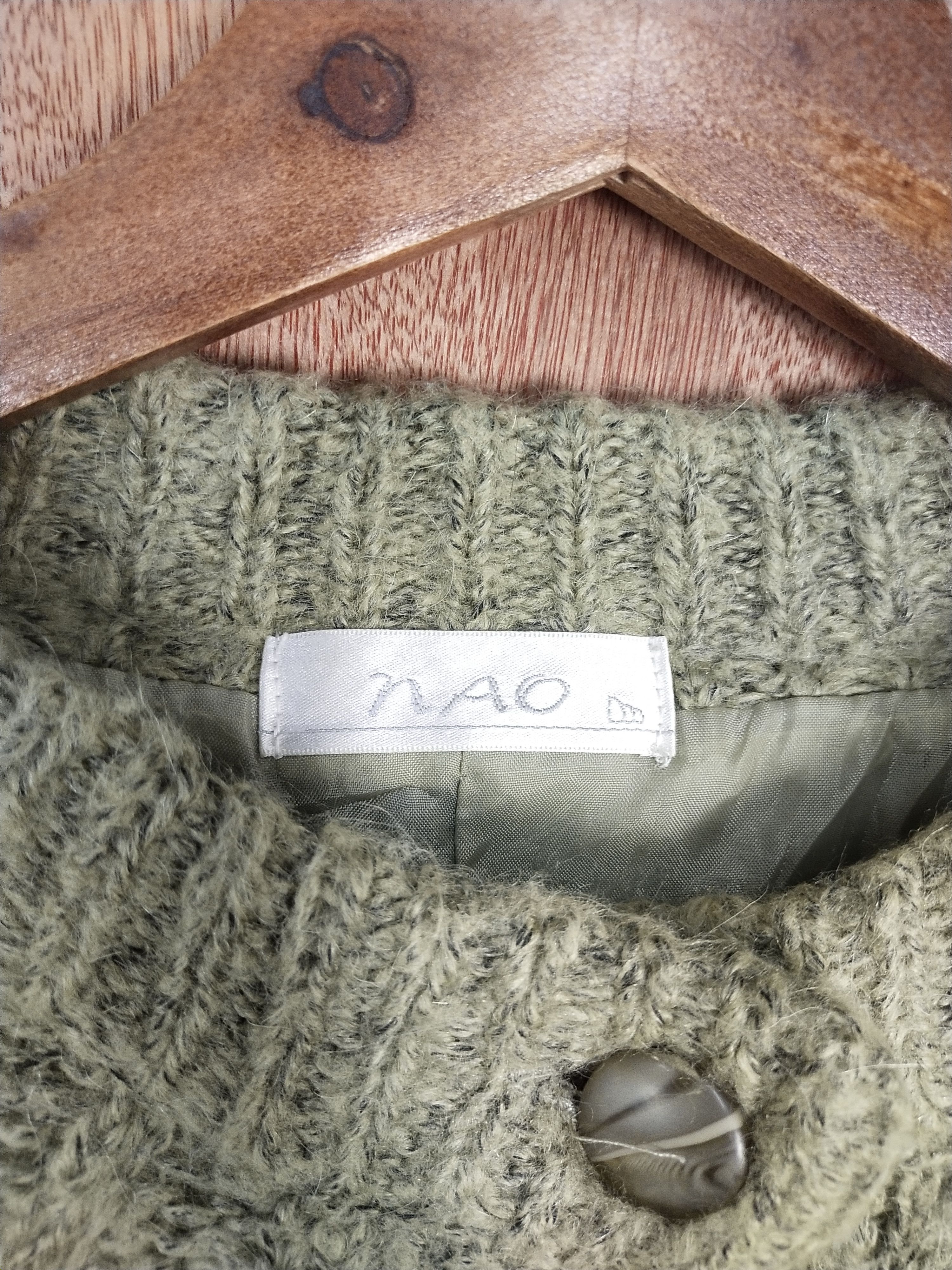 Aran Isles Knitwear × Japanese Brand Nao light brown knitwear japan cardigan #S172 Size US L / EU 52-54 / 3 - 5 Thumbnail