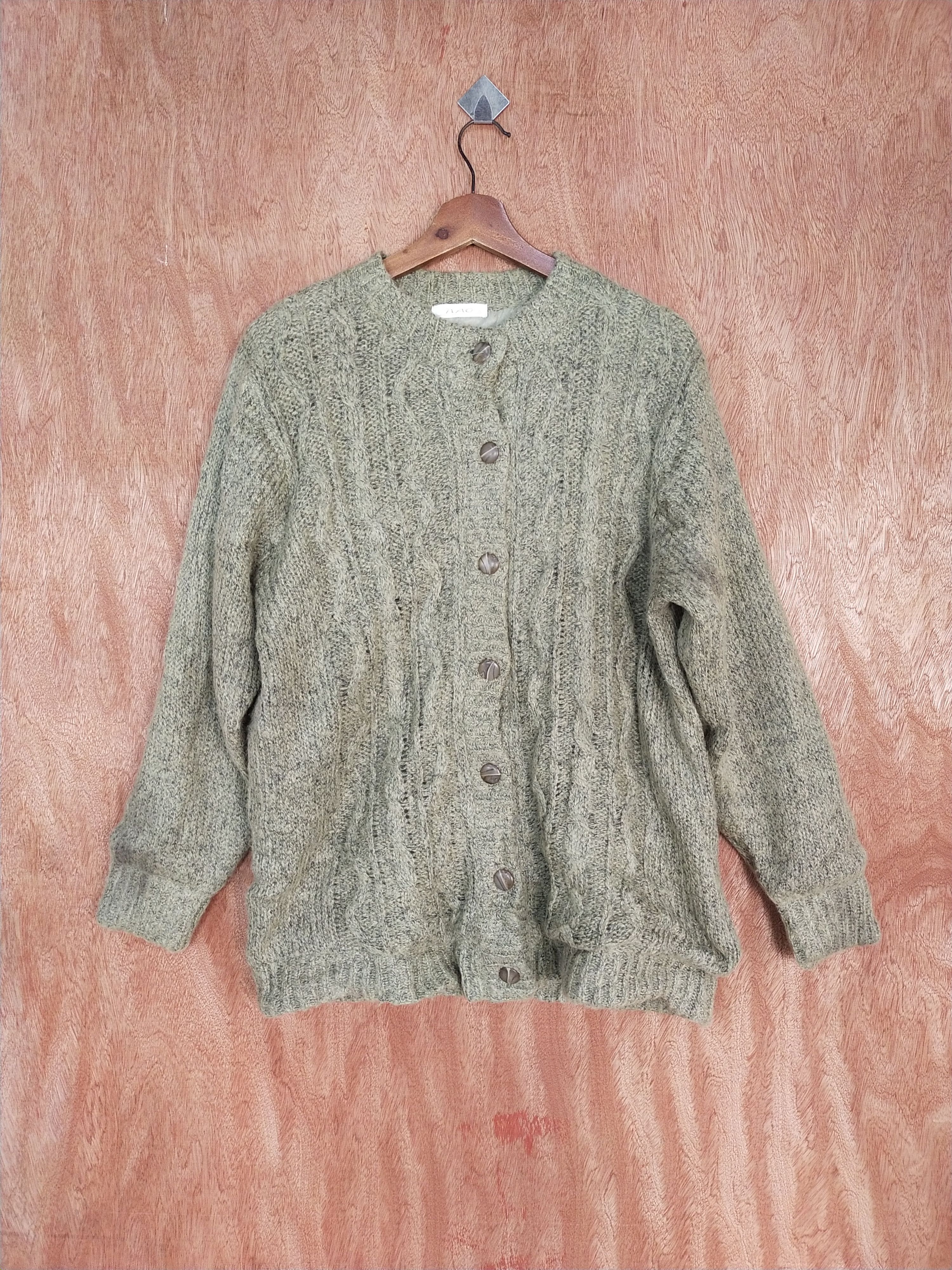 Aran Isles Knitwear × Japanese Brand Nao light brown knitwear japan cardigan #S172 Size US L / EU 52-54 / 3 - 1 Thumbnail